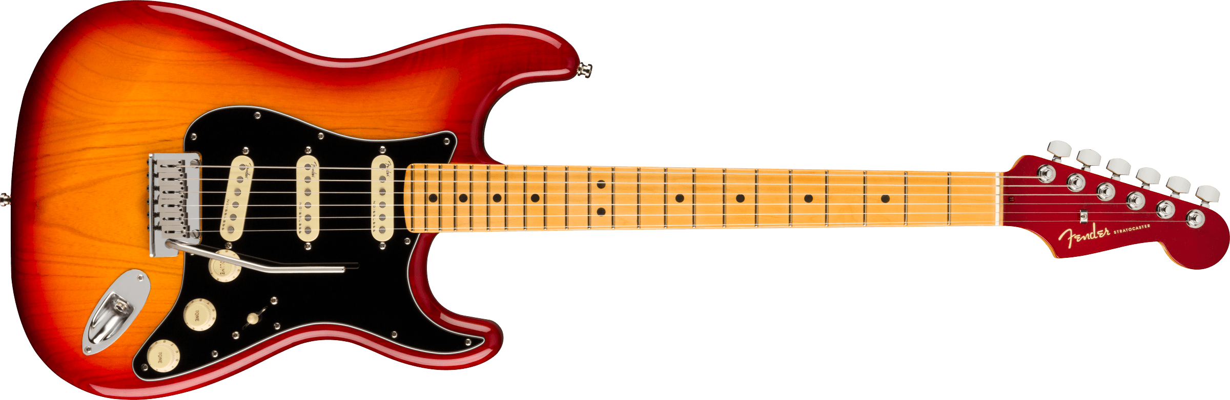 Fender® American Ultra Luxe Stratocaster®, Maple Fingerboard, Plasma Red Burst