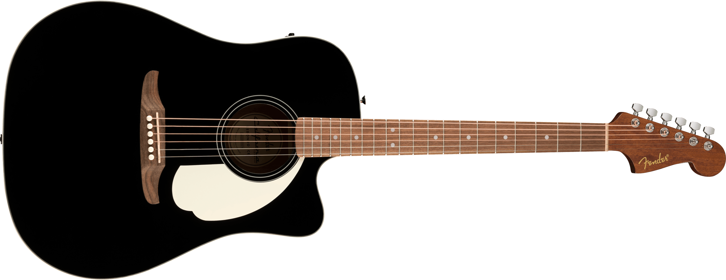 Fender® California Standard Redondo™ CE, Spruce Top, Ivory Pickguard, Black