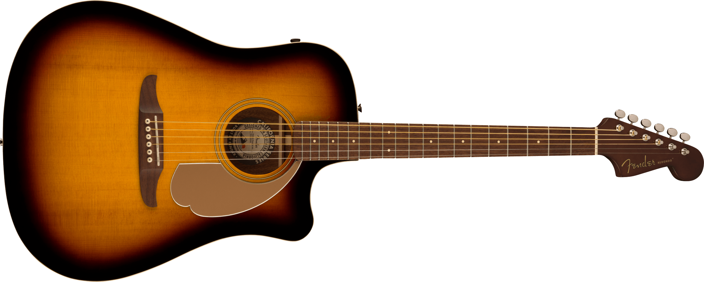 Fender® Redondo Player, Walnut Fingerboard, Gold Pickguard, Sunburst