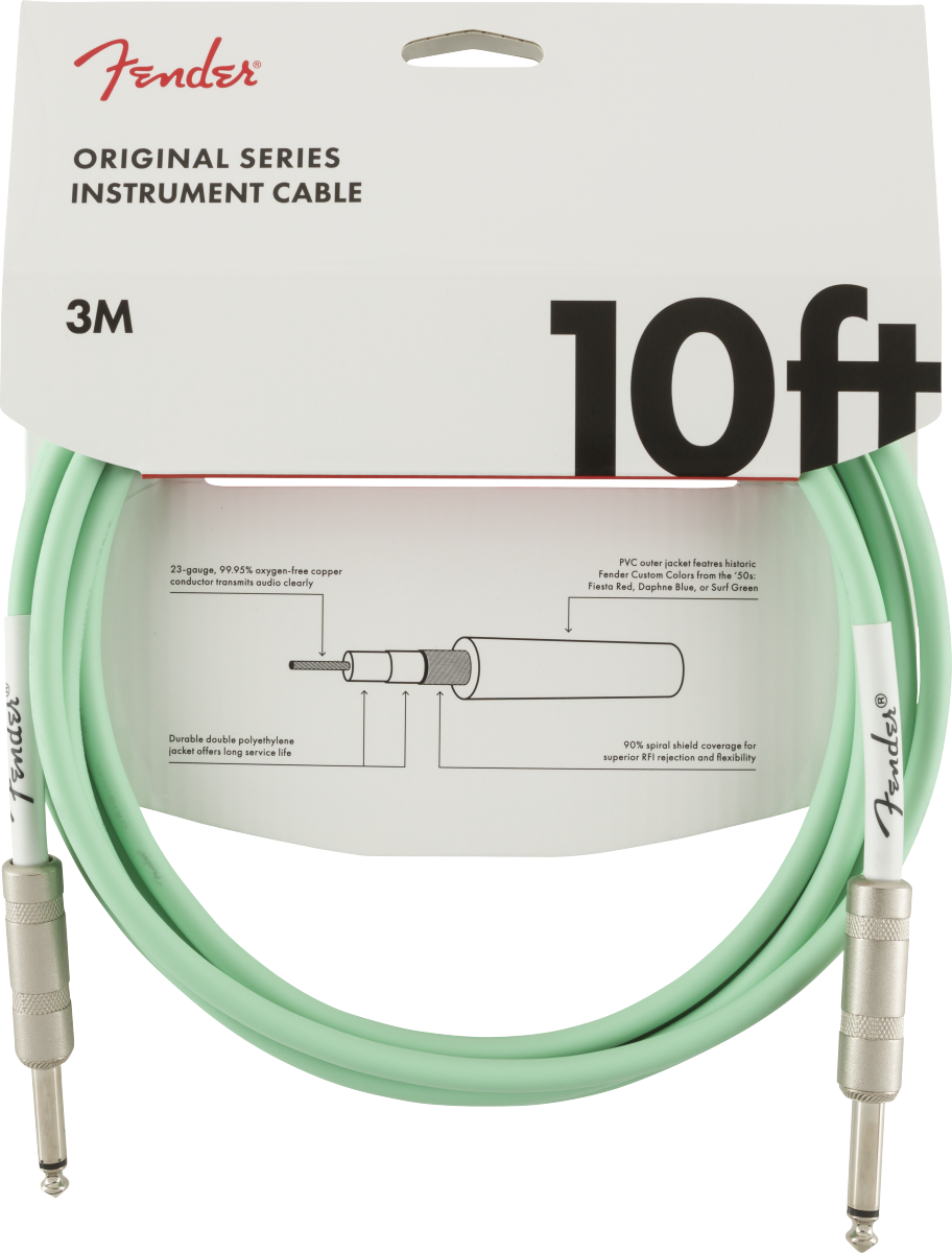 Fender® Original Series Instrument Cable, 10', Surf Green