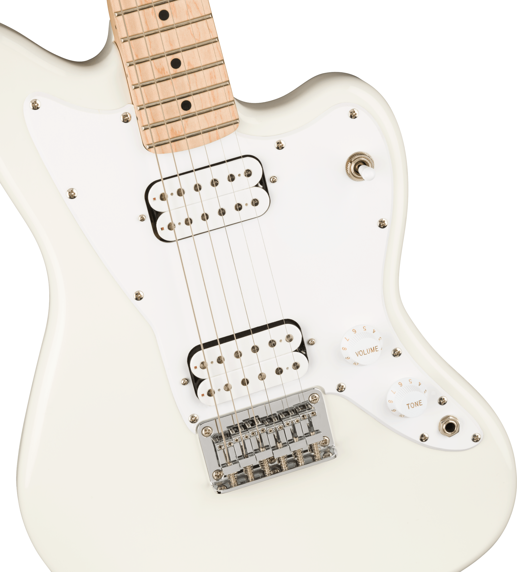 Squier® Mini Jazzmaster® HH, Maple Fingerboard, White Pickguard, Olympic White