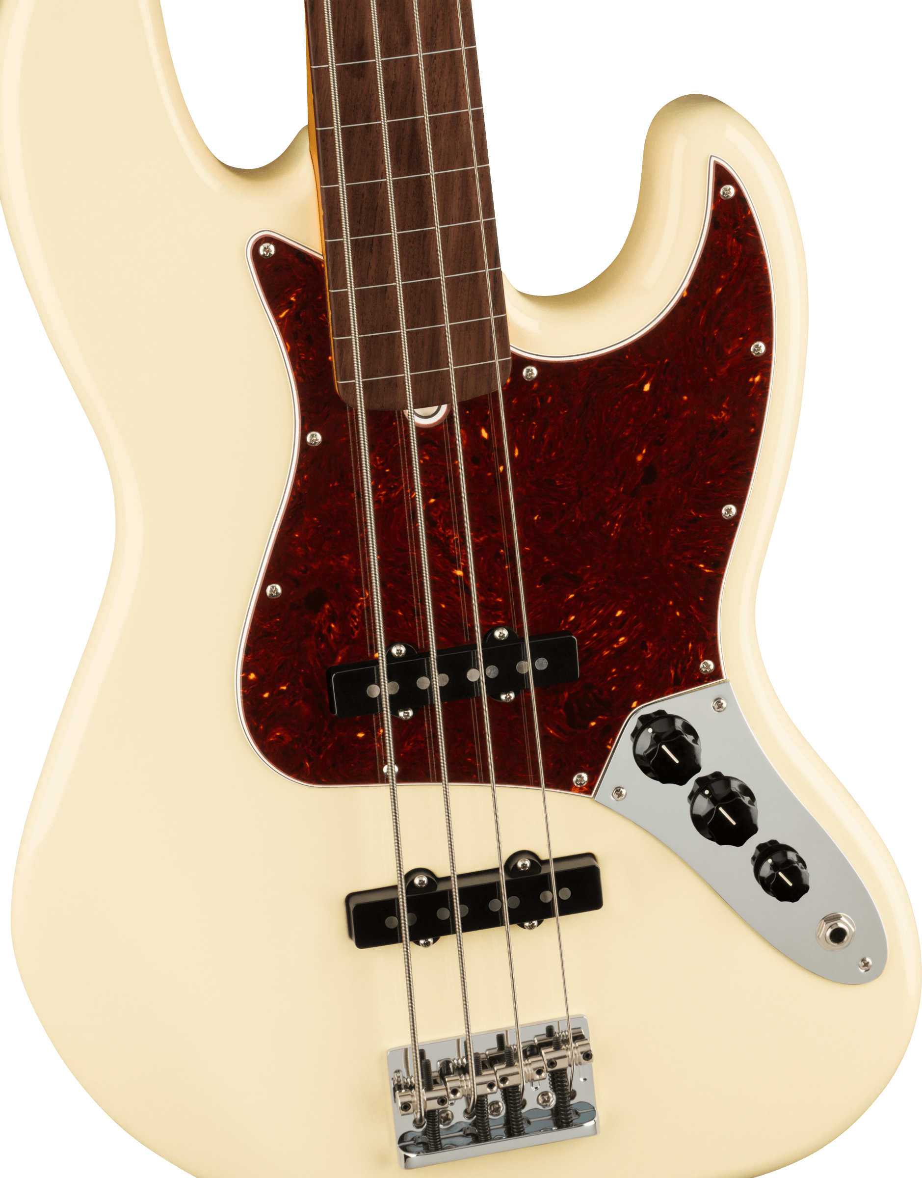Fender® American Professional II Jazz Bass® Fretless, Rosewood Fingerboard, Olympic White