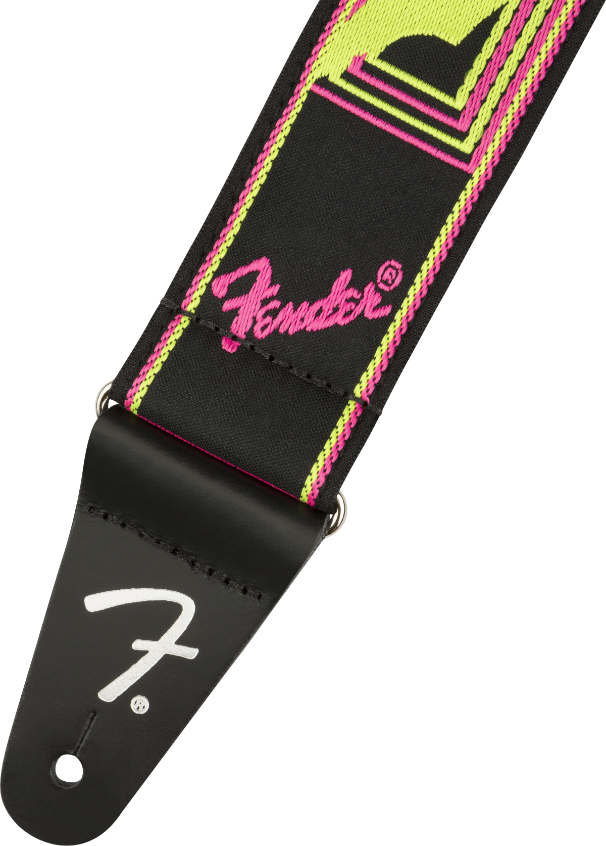 Fender® Neon Monogrammed Strap, Pink and Yellow, 2"