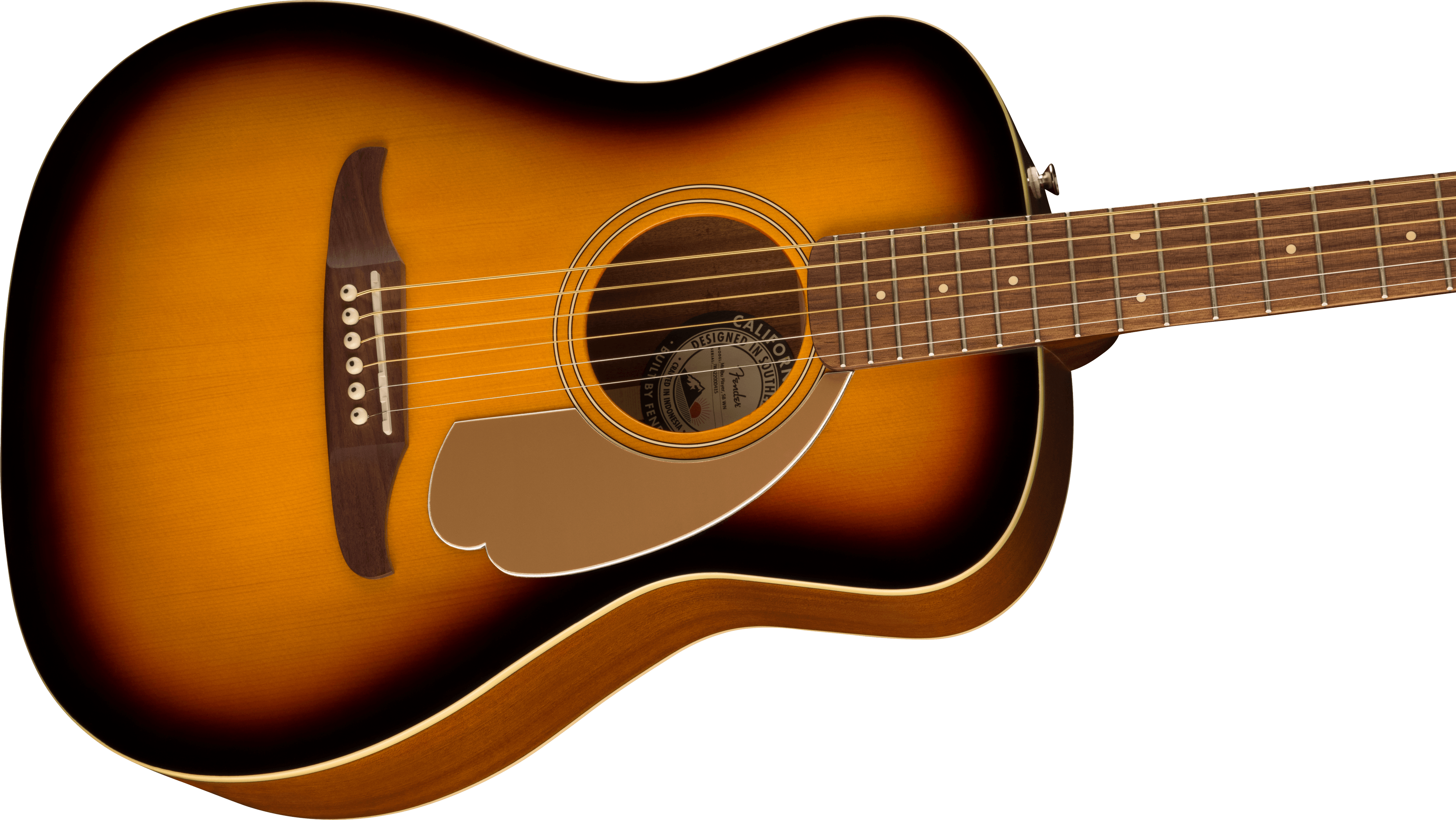 Fender® Malibu Player, Walnut Fingerboard, Gold Pickguard, Sunburst