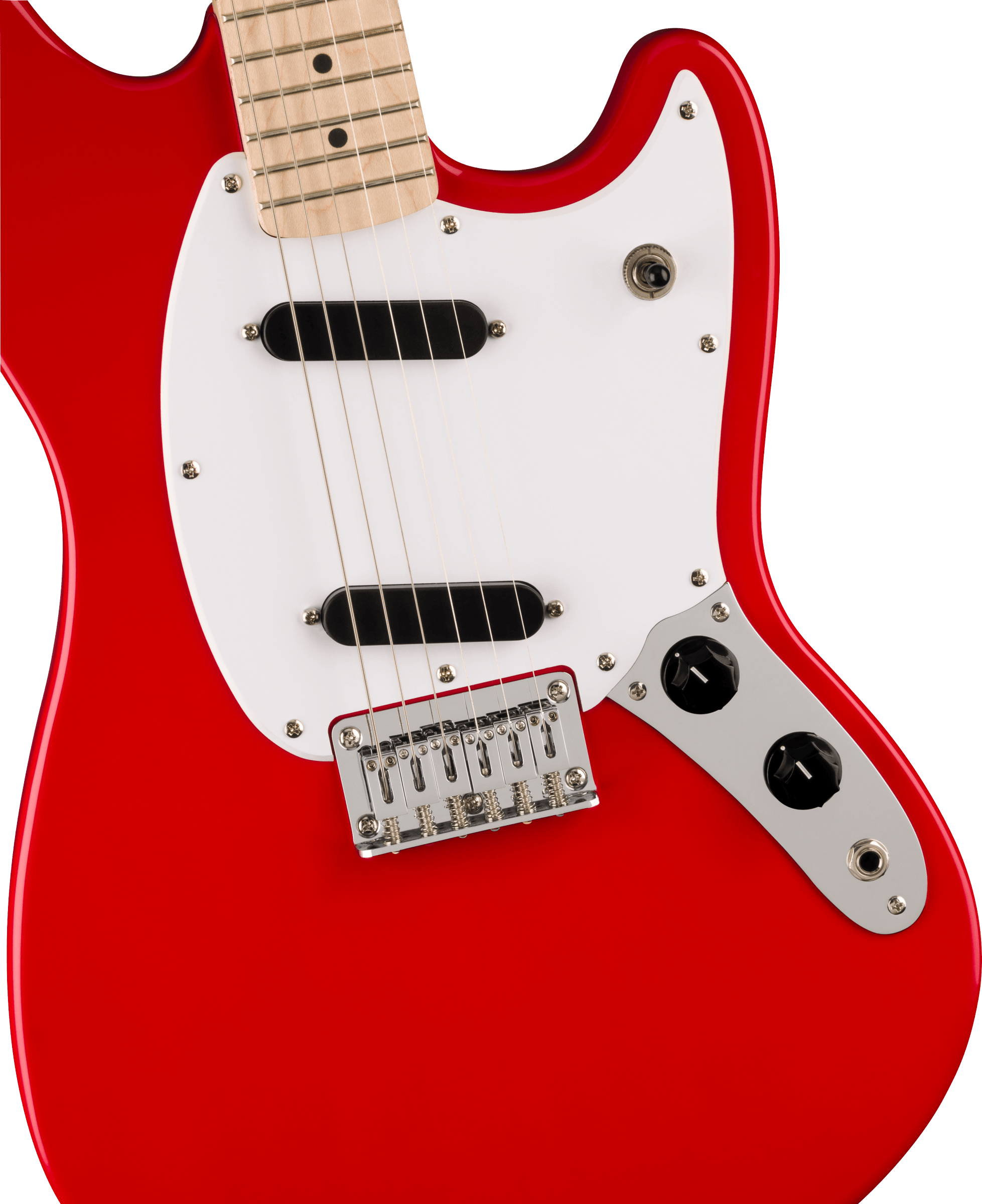 Squier® Squier Sonic® Mustang®, Maple Fingerboard, White Pickguard, Torino Red