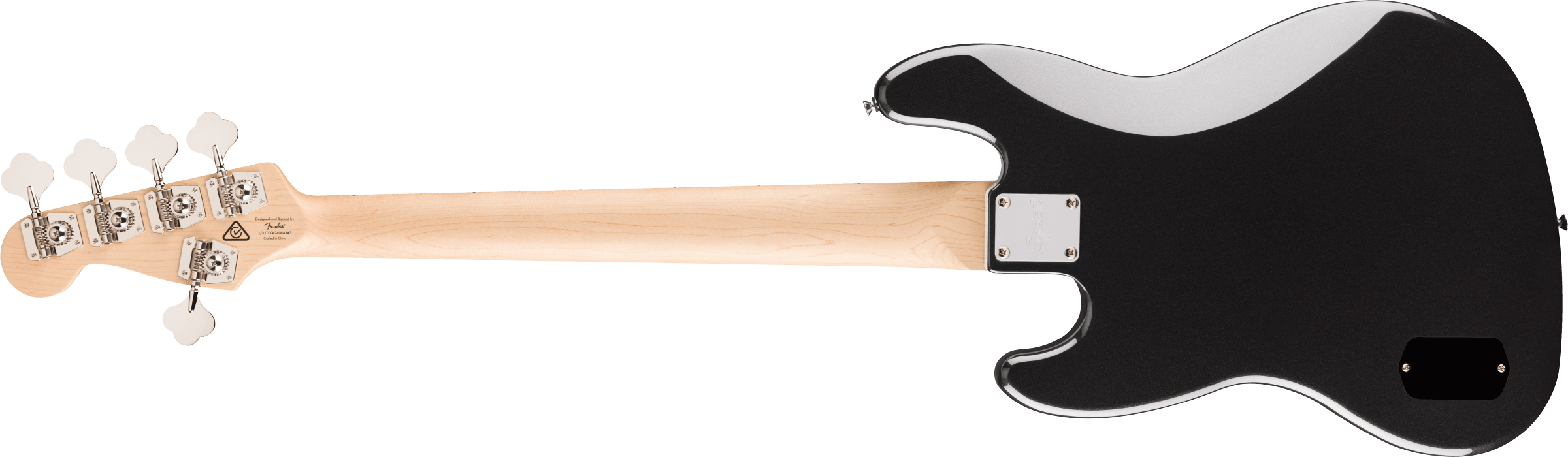 Squier® Affinity Series® Active Jazz Bass® V, Maple Fingerboard, Black Pickguard, Black Metallic