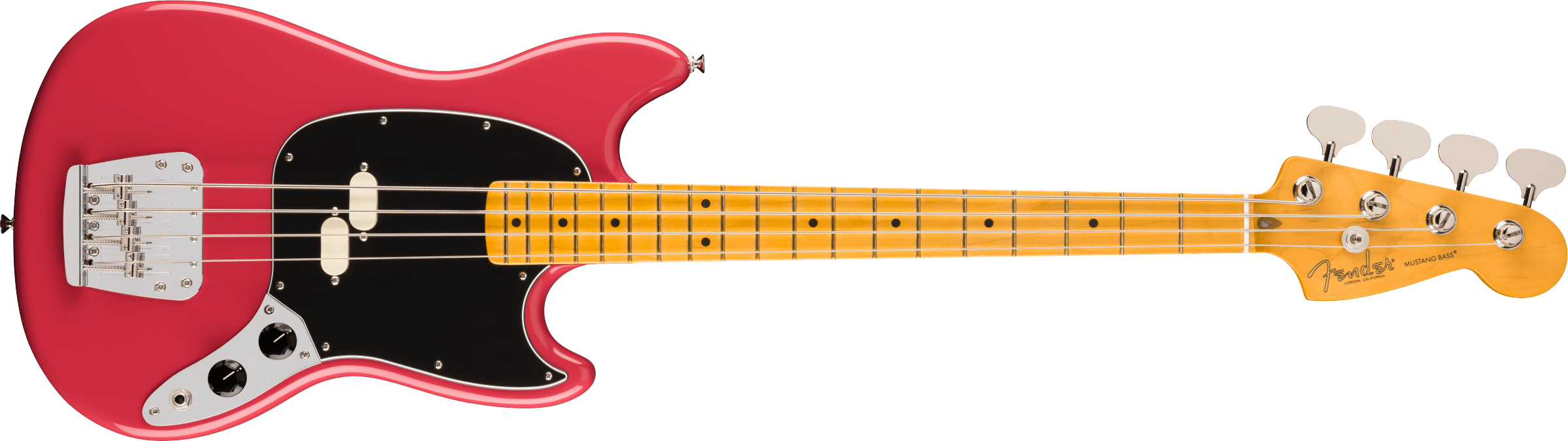 Fender® American Professional Classic Mustang Bass®, Maple Fingerboard, Faded Dakota Red