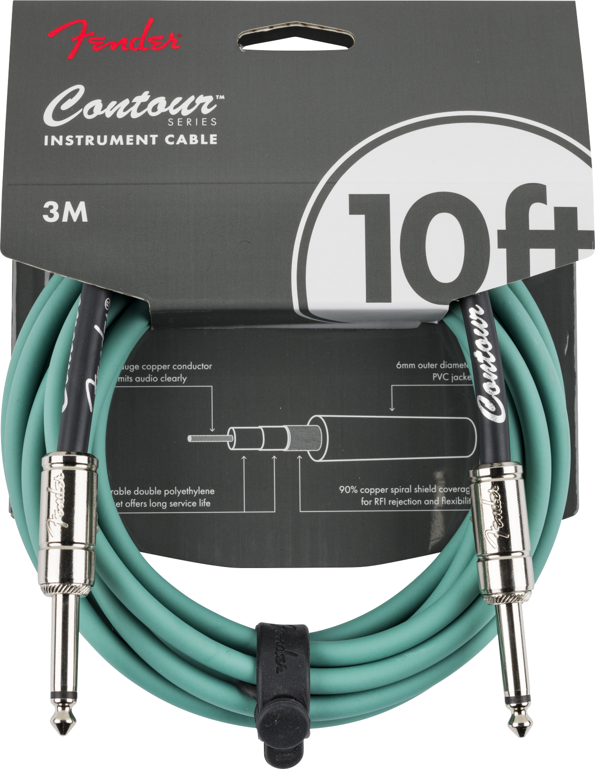 Contour™ Instrument Cable, Sherwood Green, 10'