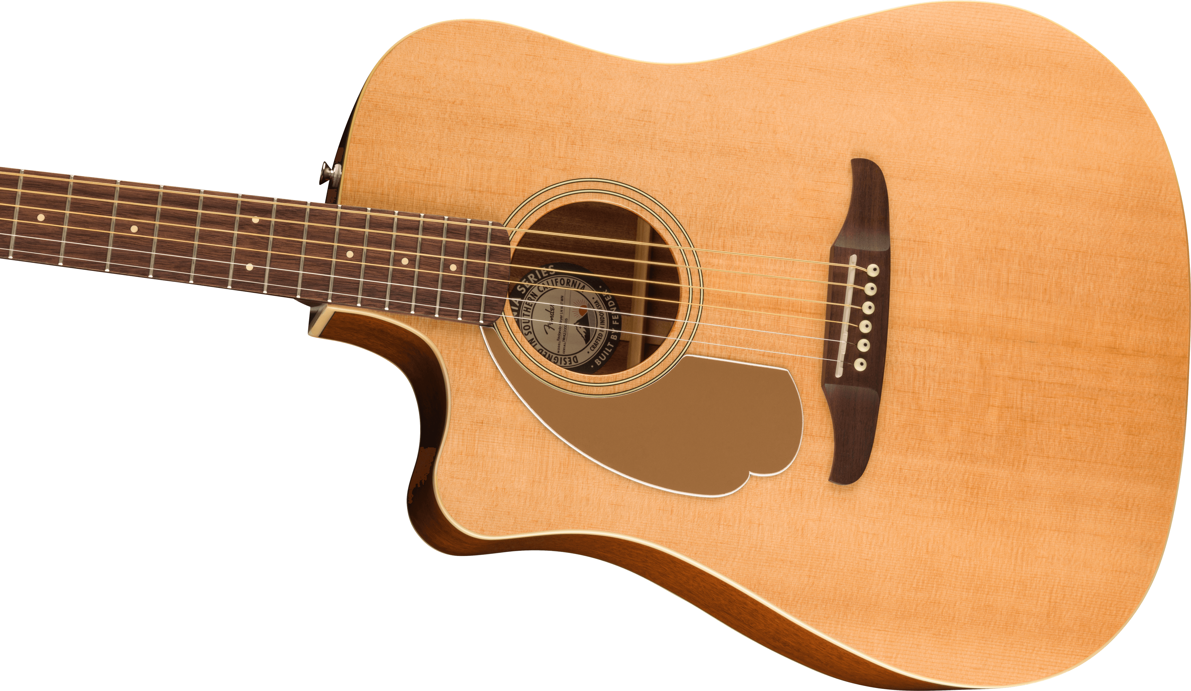 Fender® Redondo Player Left-Handed, Walnut Fingerboard, Gold Pickguard, Natural