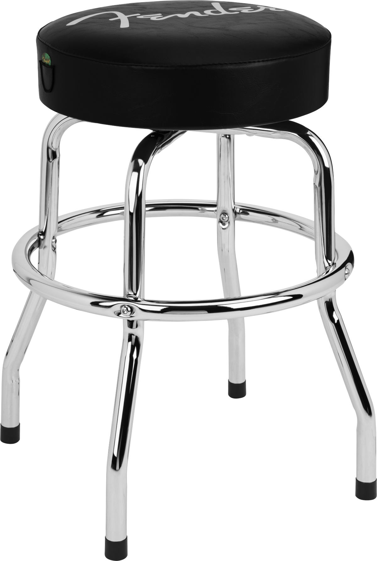 Fender® Spaghetti Logo Pick Pouch Barstool, Black/Chrome, 24"