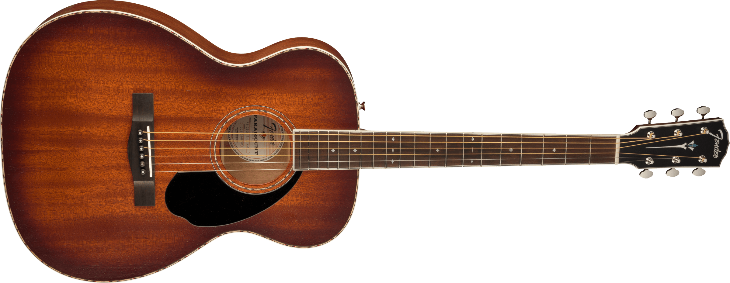 Fender® PO-220E Orchestra, All Mahogany, Ovangkol Fingerboard, Aged Cognac Burst