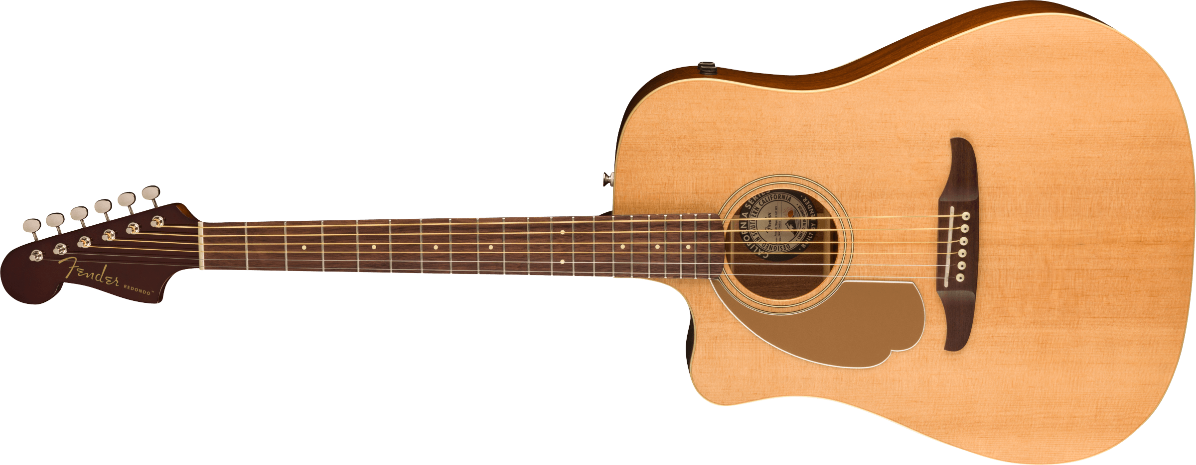 Fender® Redondo Player Left-Handed, Walnut Fingerboard, Gold Pickguard, Natural