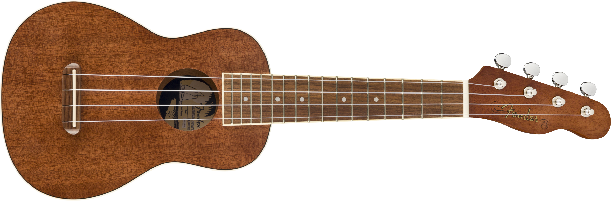 Fender® Seaside Soprano Ukulele Pack, Walnut Fingerboard, Natural