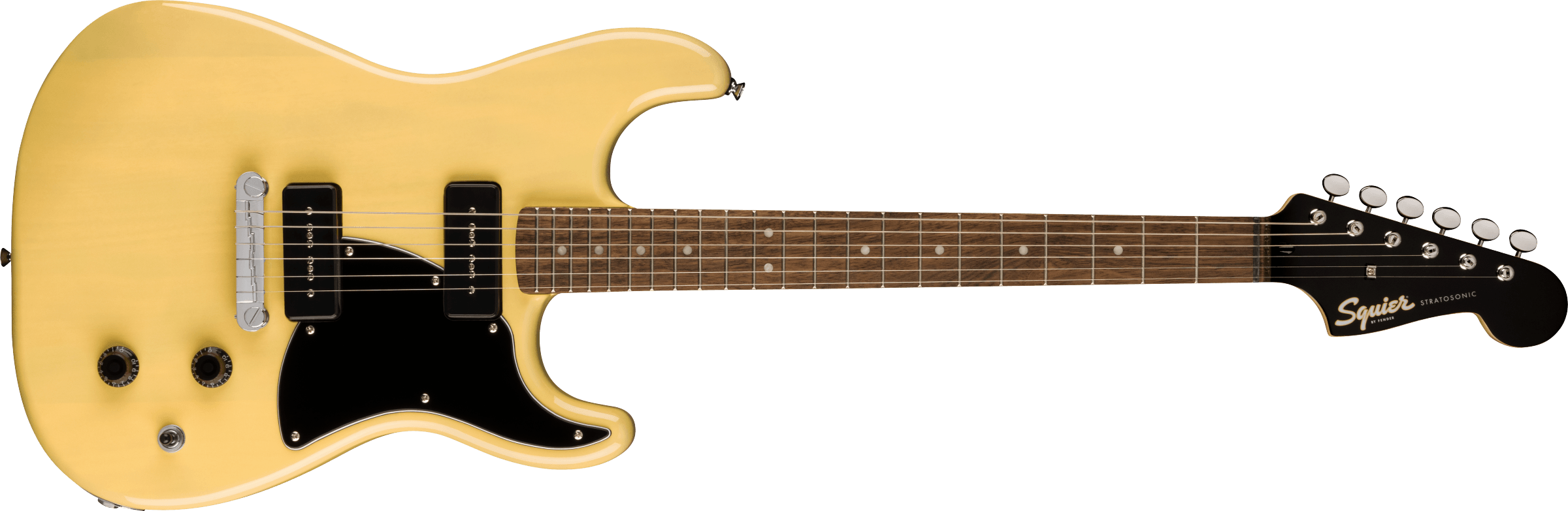 Squier® Paranormal Strat-O-Sonic, Laurel Fingerboard, Black Pickguard, Vintage Blonde