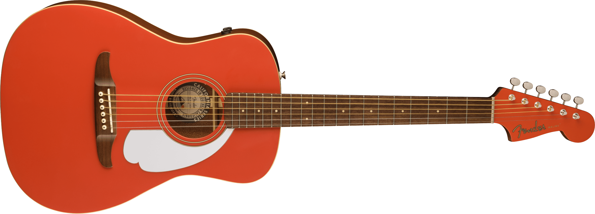 Fender® Malibu Player, Walnut Fingerboard, White Pickguard, Fiesta Red