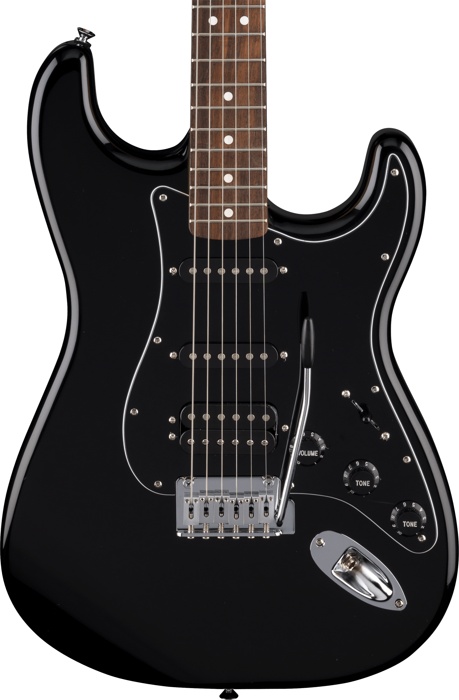 Fender® Standard Stratocaster® HSS, Laurel Fingerboard, Black Pickguard, Black