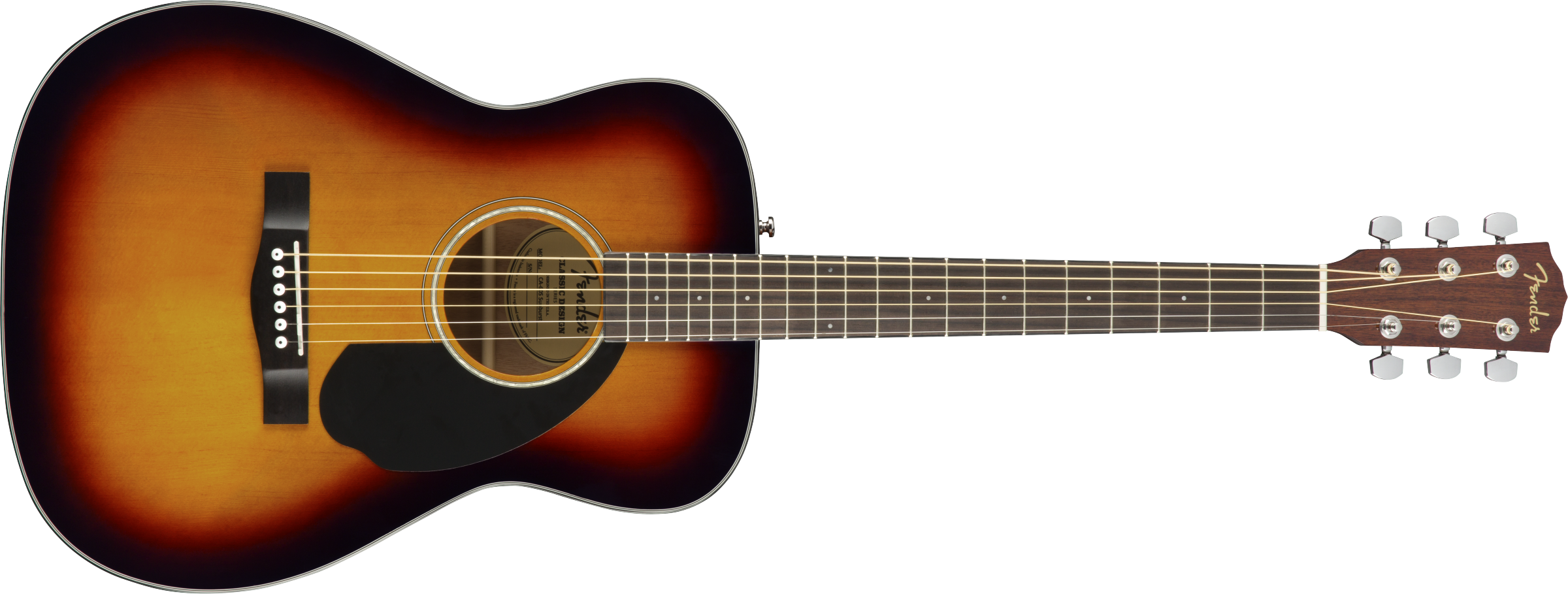Fender® CC-60S Concert, Walnut Fingerboard, 3-Color Sunburst