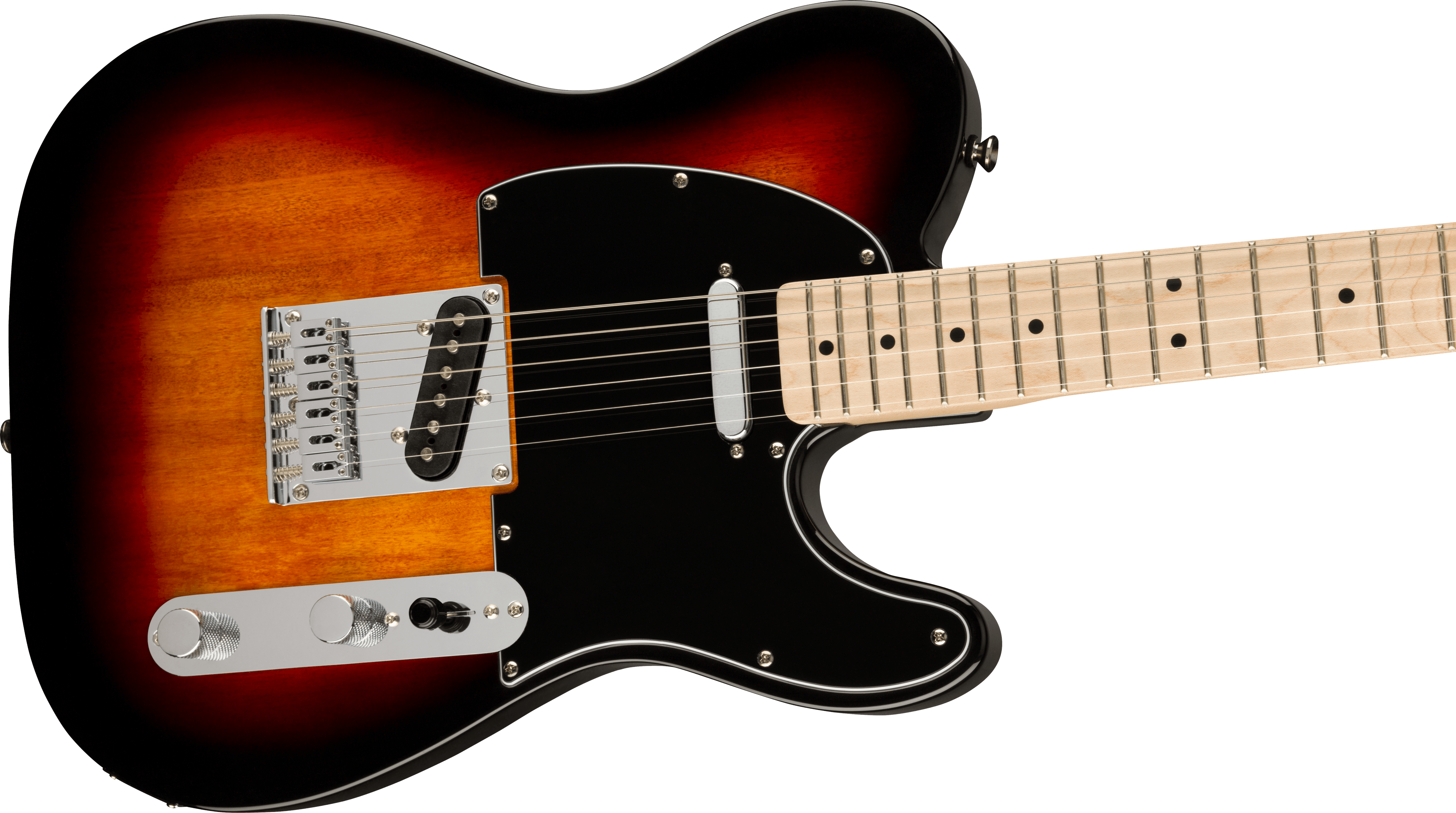 Squier® Affinity Series™ Telecaster®, Maple Fingerboard, Black Pickguard, 3-Color Sunburst