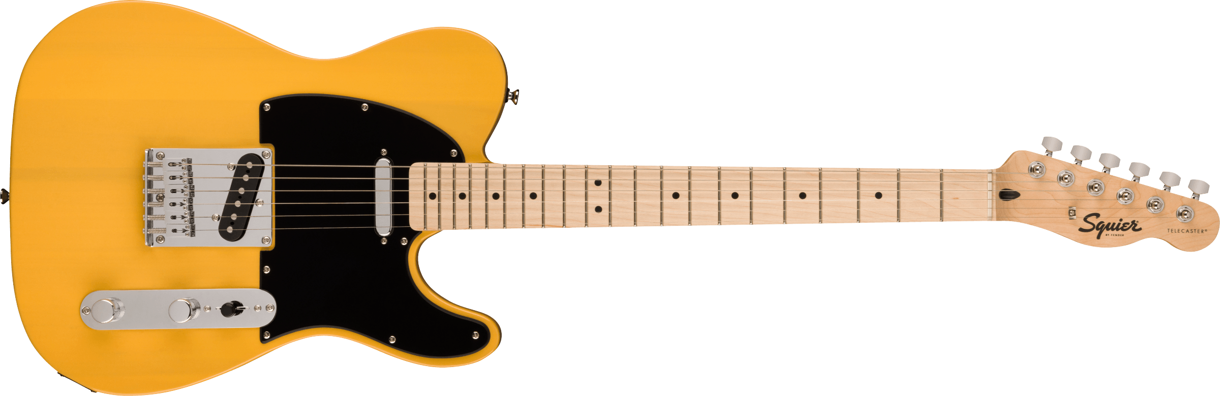Squier® Sonic® Telecaster®, Maple Fingerboard, Black Pickguard, Butterscotch Blonde