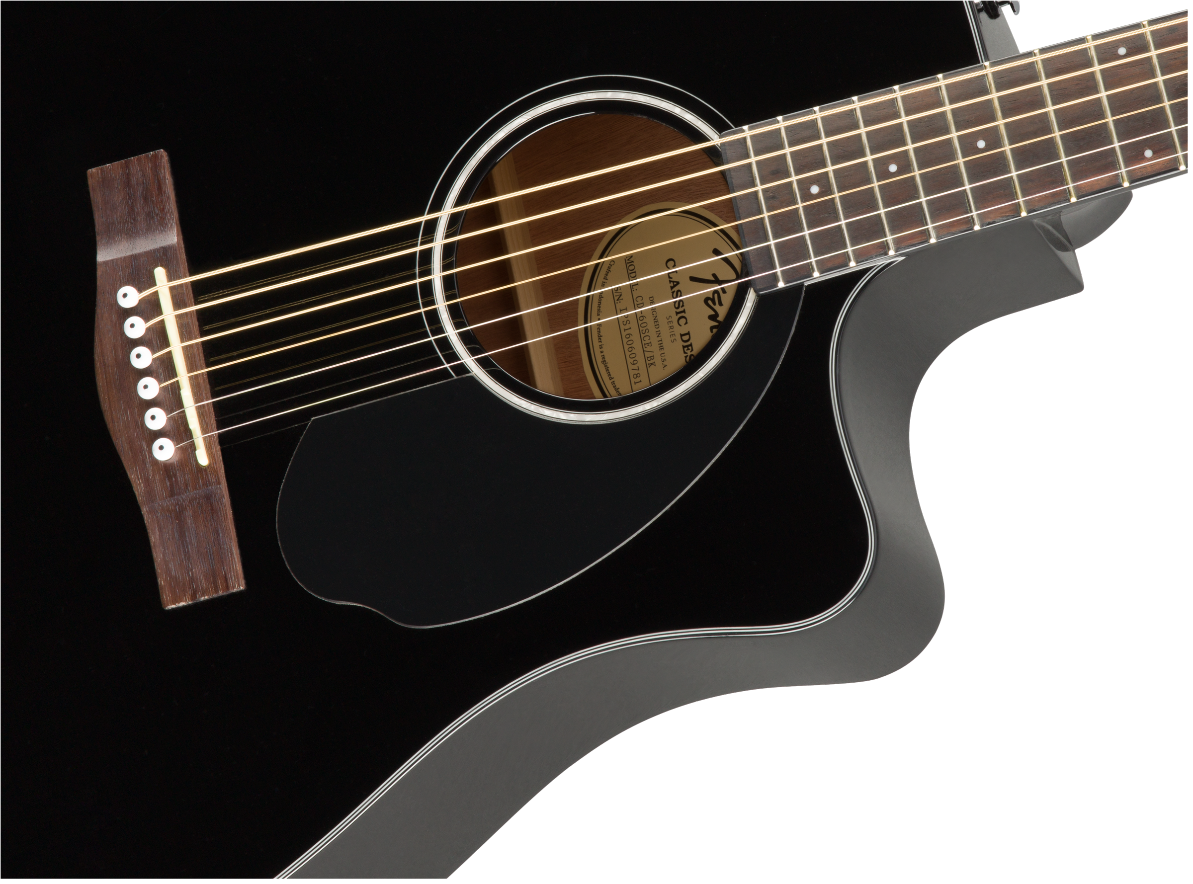 Fender® CD-60SCE Dreadnought, Walnut Fingerboard, Black