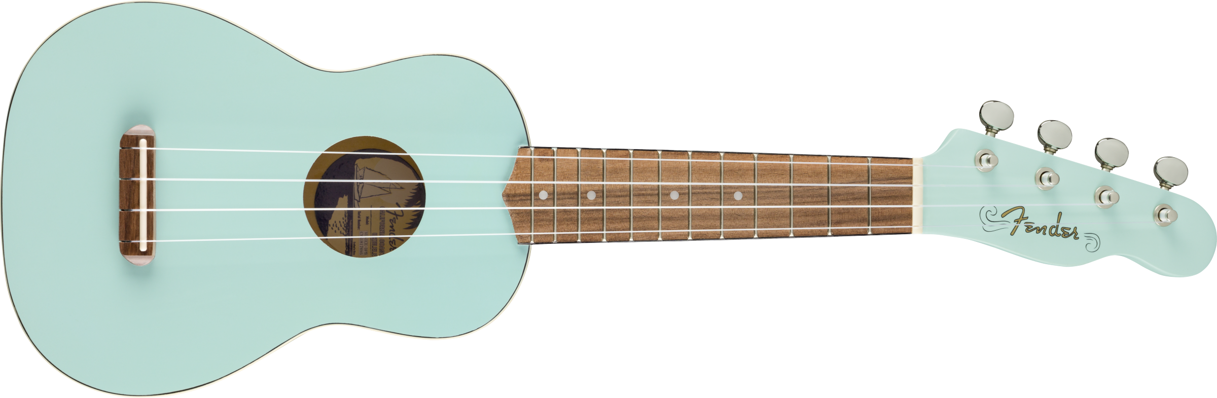 Fender® Venice Soprano Uke, Walnut Fingerboard, Daphne Blue