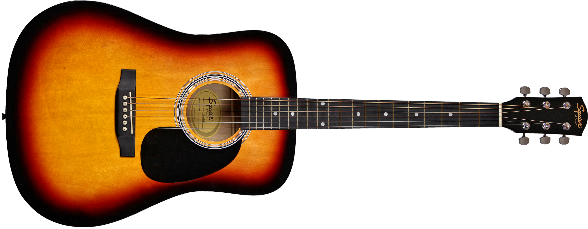 Squier® Dreadnought, Dark-Stained Maple Fingerboard, SA-105, Sunburst