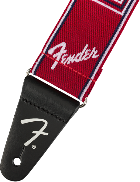 Fender® WeighLess™ Monogram Strap, Red/White/Blue, 2"