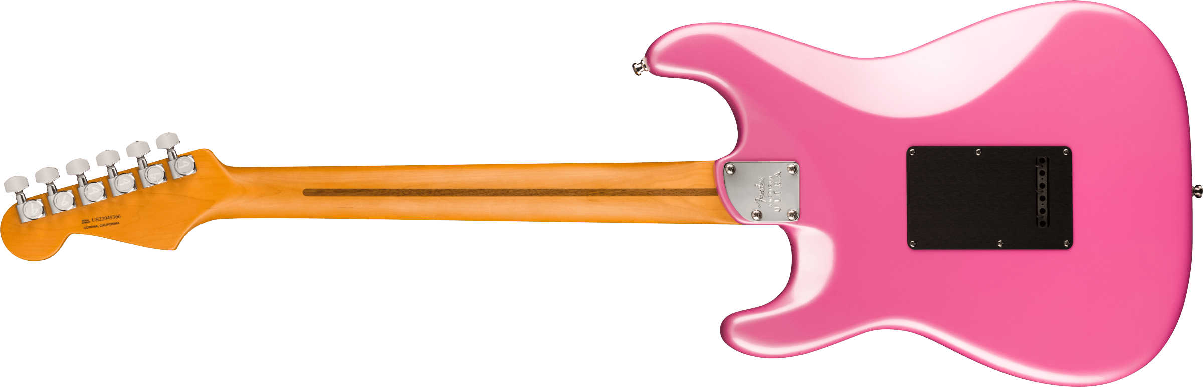 Fender® American Ultra Stratocaster®, Ebony Fingerboard, Bubble Gum Metallic