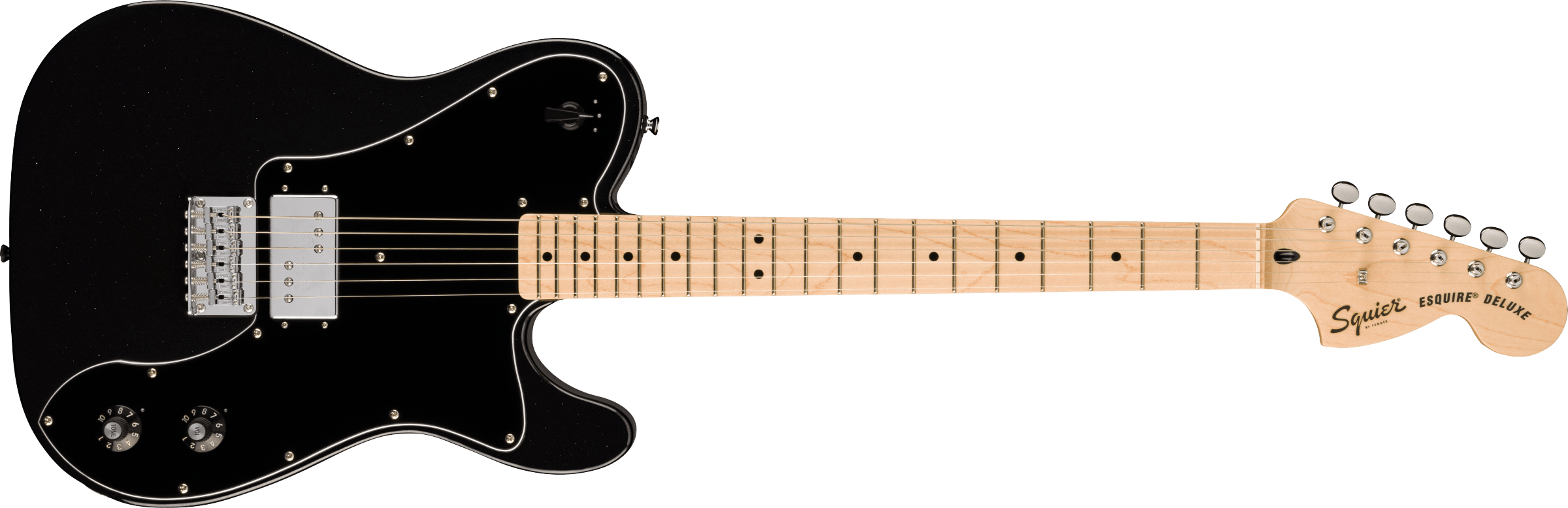 Squier® Paranormal Esquire® Deluxe, Maple Fingerboard, Black Pickguard, Metallic Black