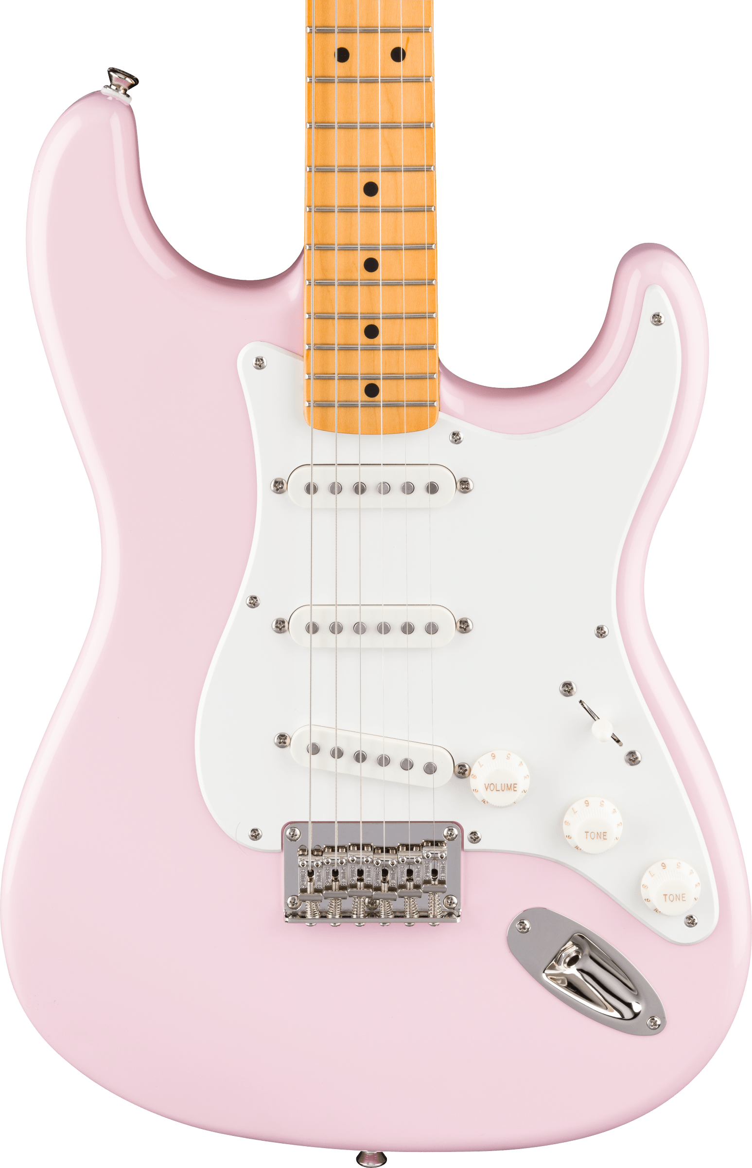 Squier® Classic Vibe™ '50s Stratocaster® HT, Maple Fingerboard, Parchment Pickguard, Shell Pink