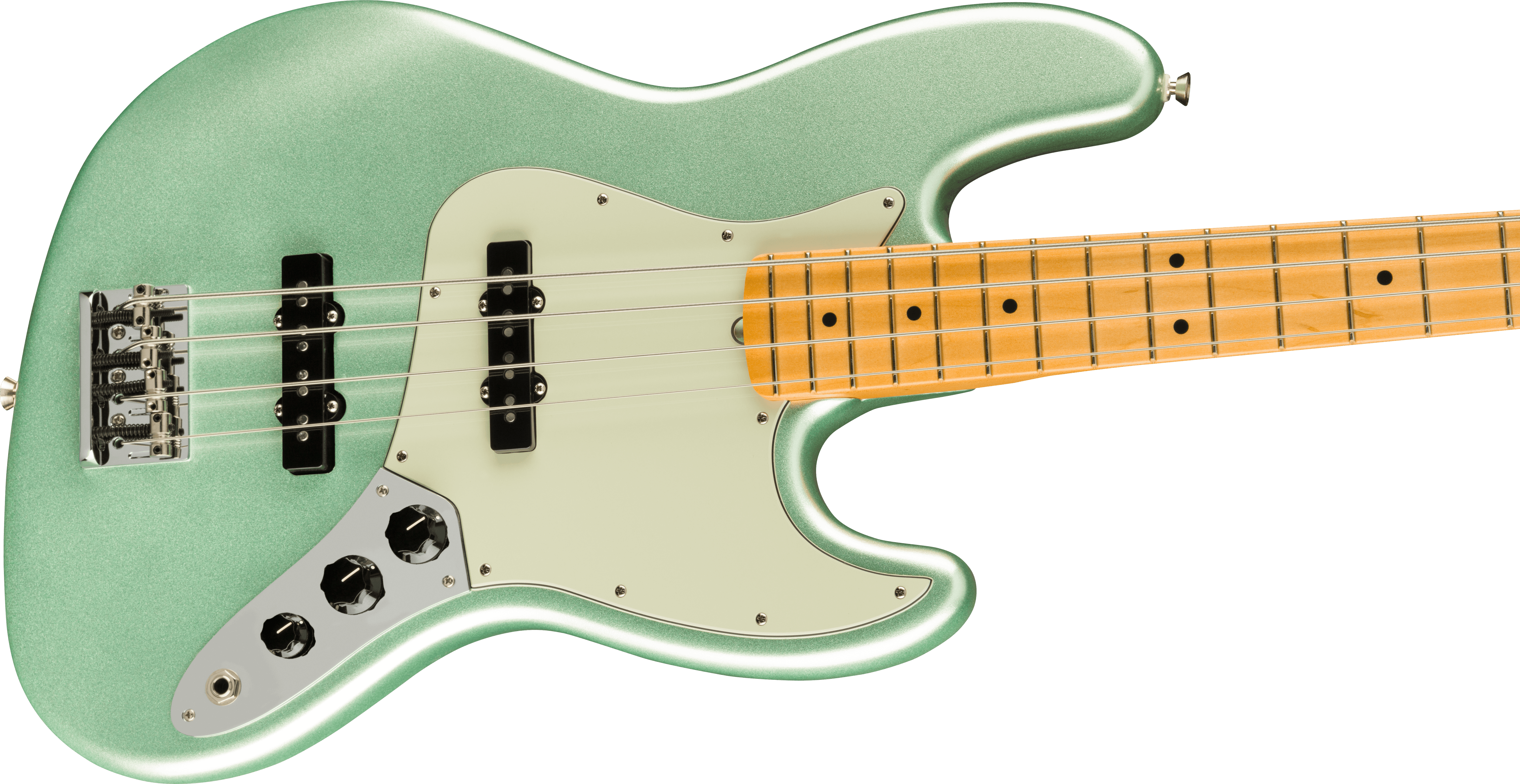 Fender® American Professional II Jazz Bass®, Maple Fingerboard, Mystic Surf Green