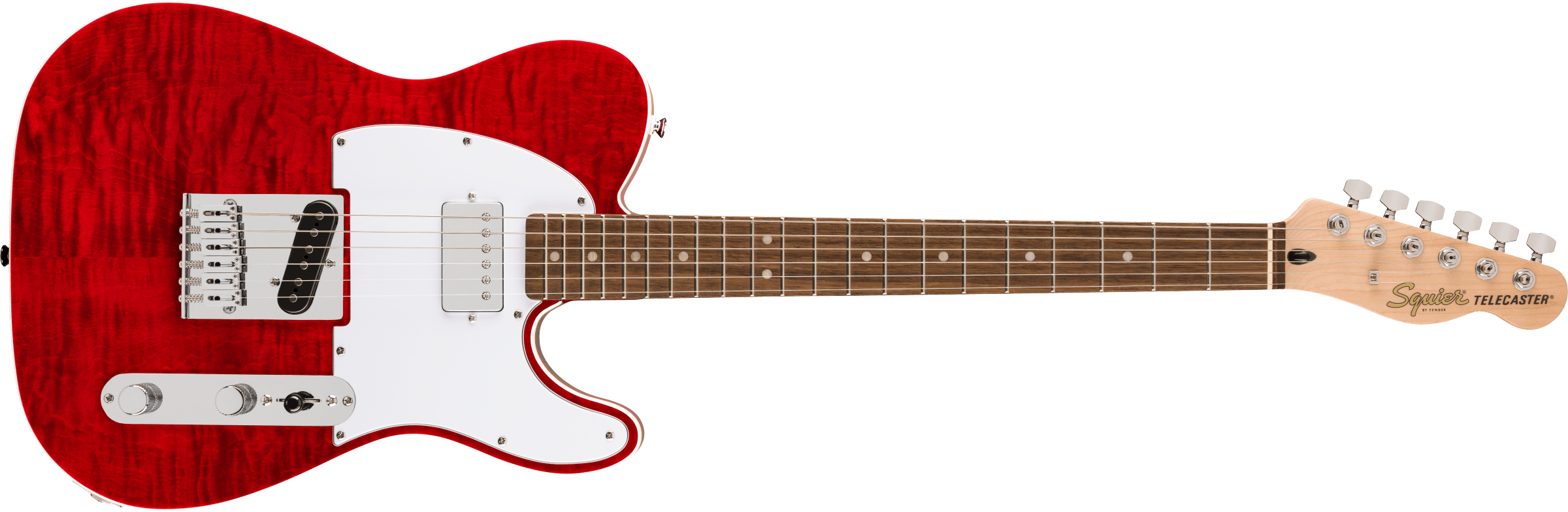 Squier® Affinity Series™ Telecaster® FMT SH, Laurel Fingerboard, White Pickguard, Crimson Red Transparent