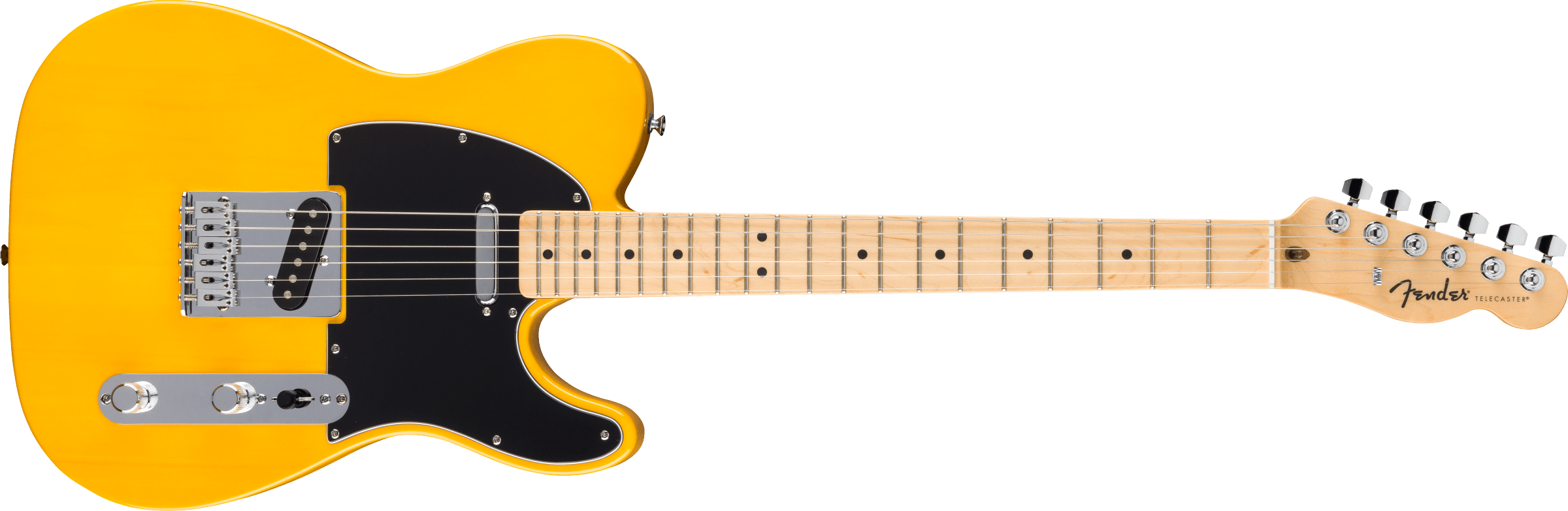 Fender® Standard Telecaster®, Maple Fingerboard, Black Pickguard, Butterscotch Blonde