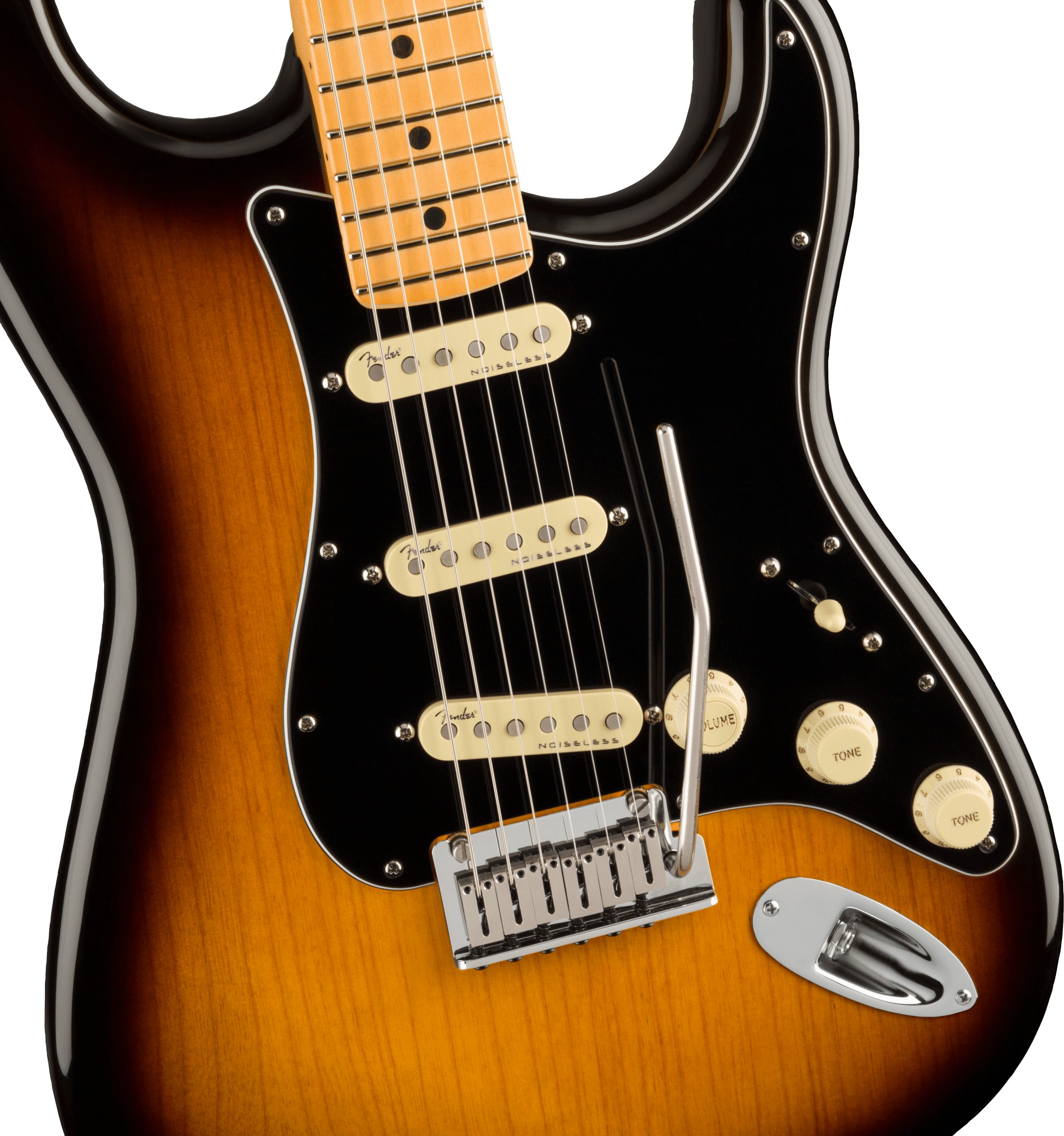 Fender® American Ultra Luxe Stratocaster®, Maple Fingerboard, 2-Color Sunburst