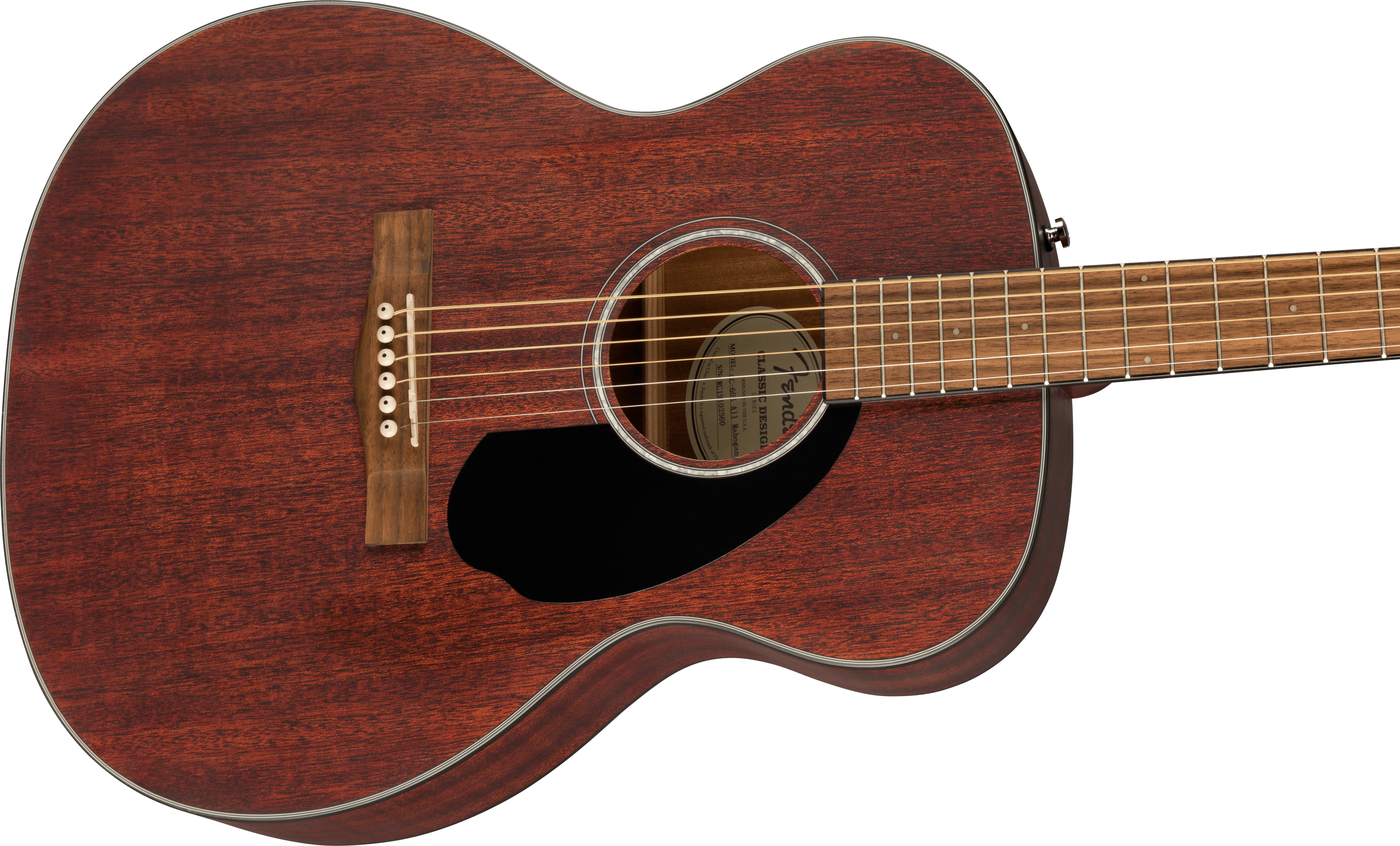 Fender® CC-60S All-Mahogany Concert, Walnut Fingerboard, Natural