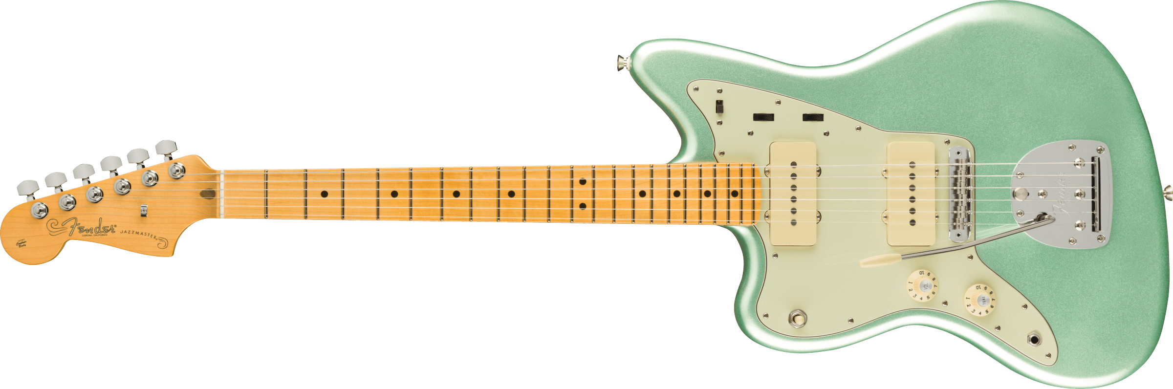 Fender® American Professional II Jazzmaster® Left-Hand, Maple Fingerboard, Mystic Surf Green