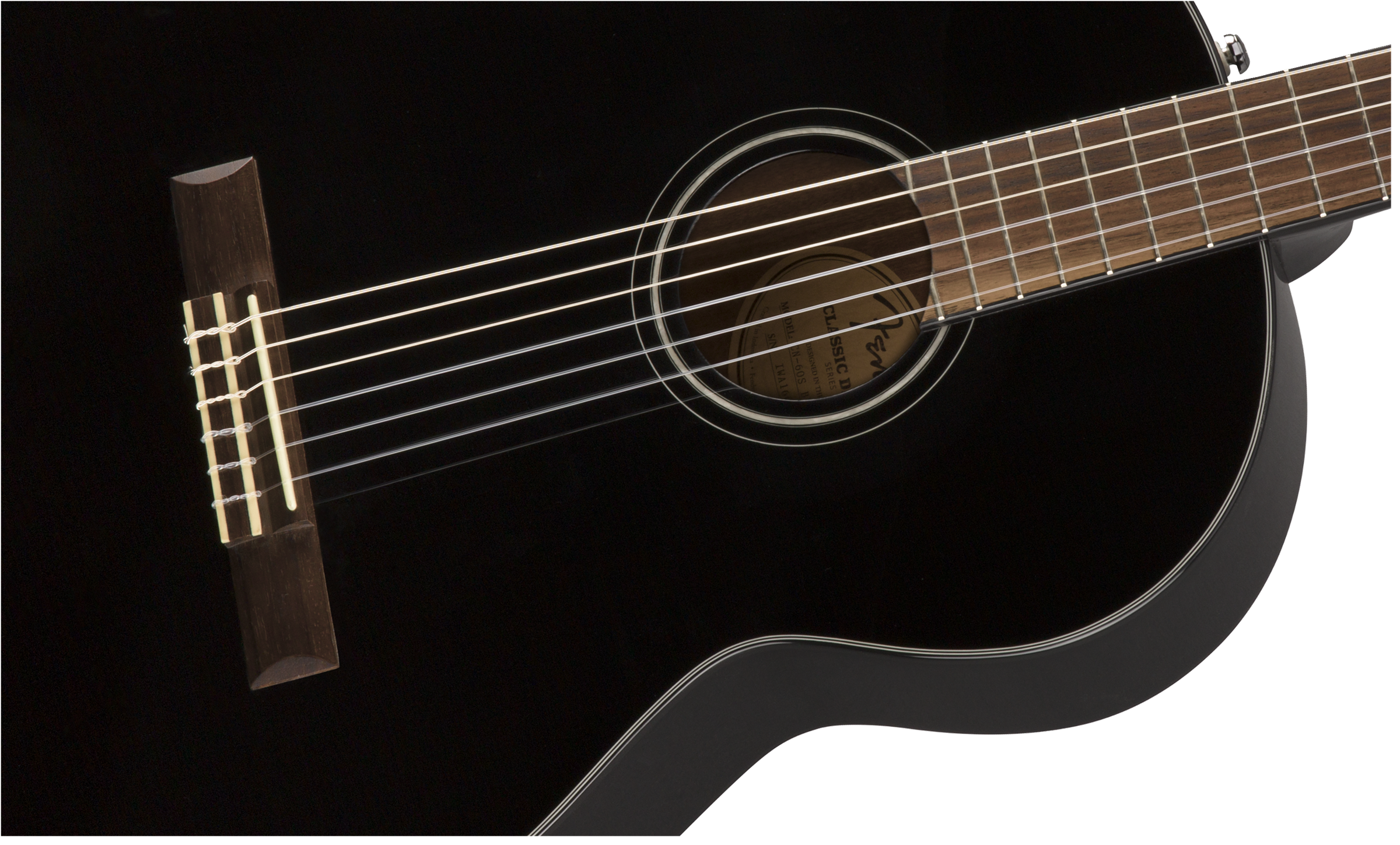Fender® CN-60S Nylon, Walnut Fingerboard, Black
