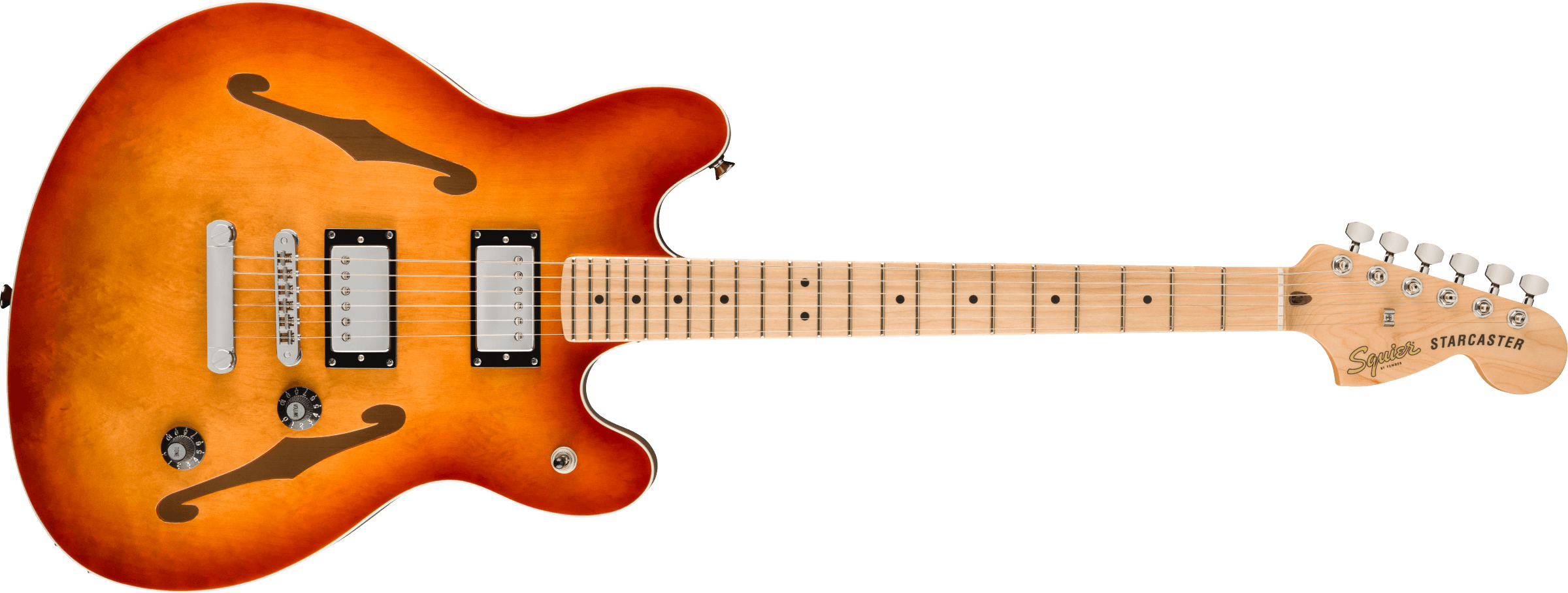 Squier® Affinity Series® Starcaster® Deluxe, Maple Fingerboard, Sienna Sunburst