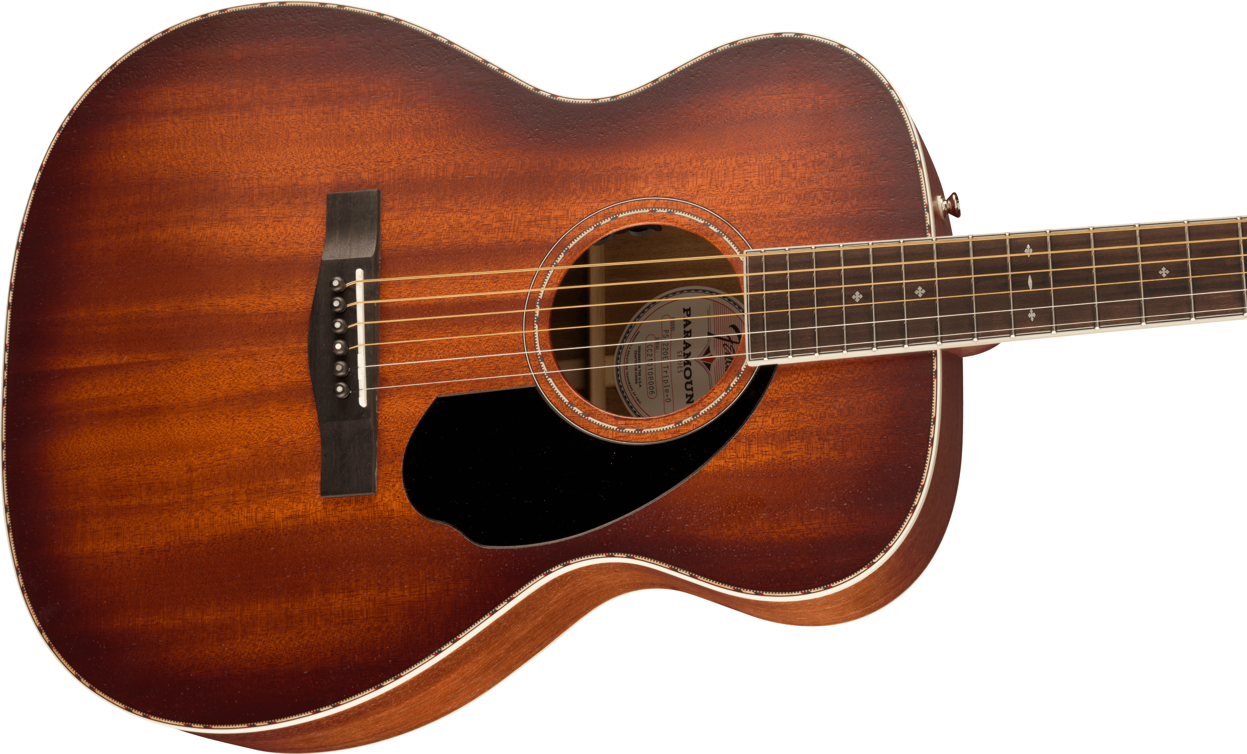 Fender® PO-220E Orchestra, All Mahogany, Ovangkol Fingerboard, Aged Cognac Burst
