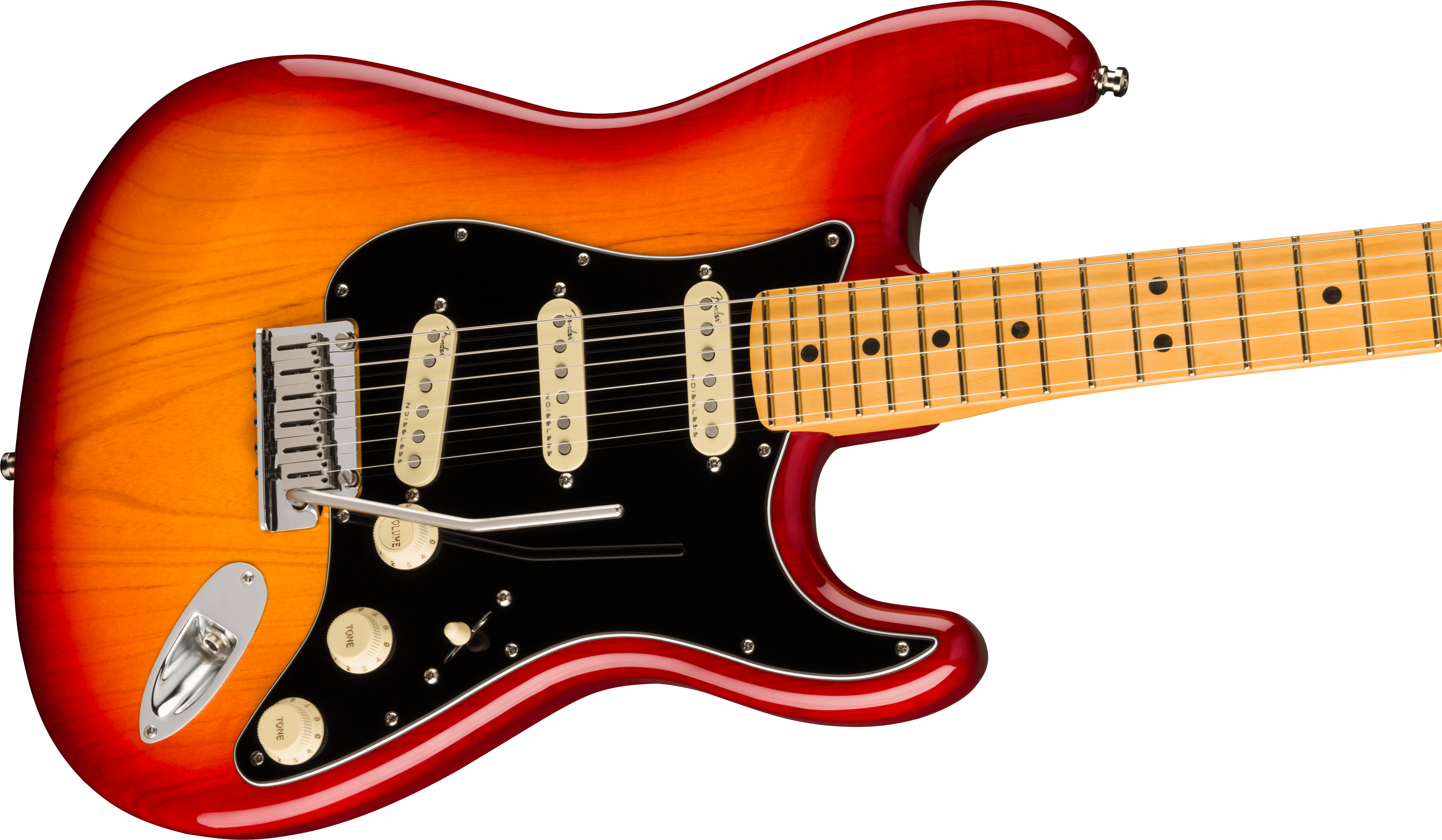 Fender® American Ultra Luxe Stratocaster®, Maple Fingerboard, Plasma Red Burst