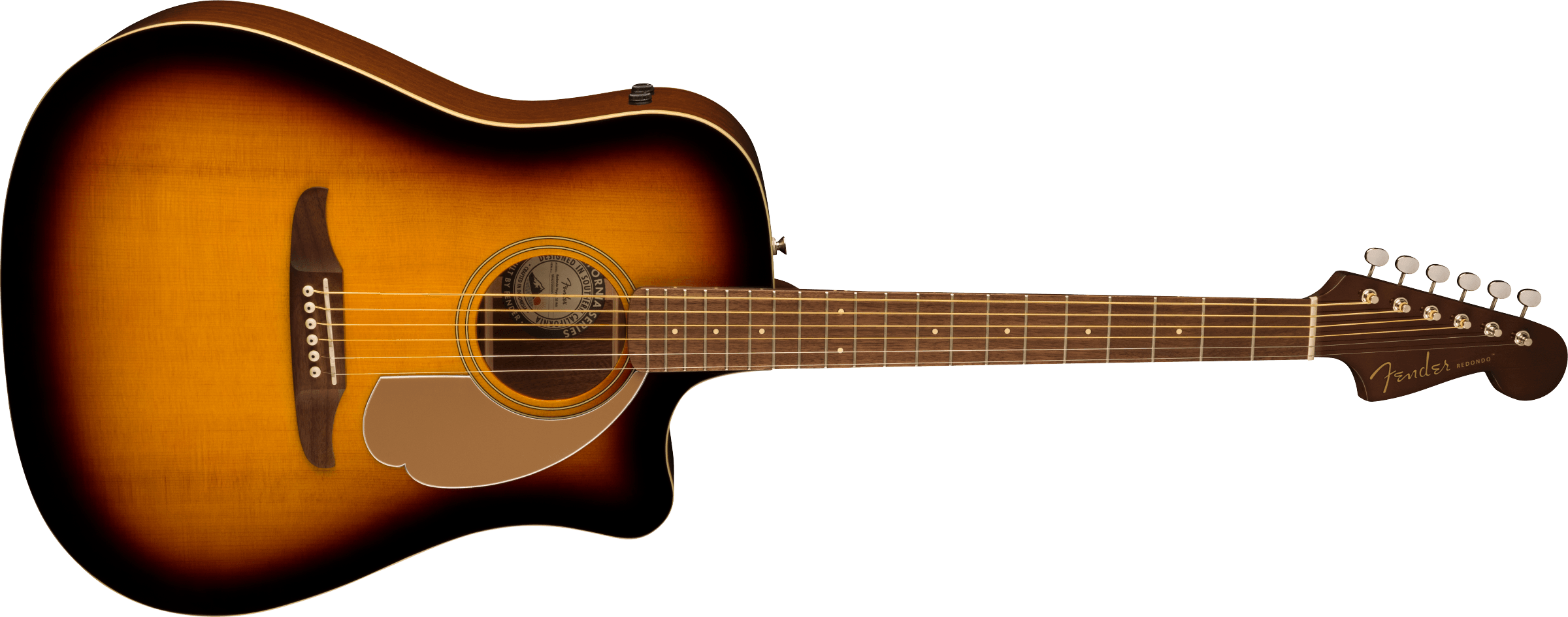 Fender® Redondo Player, Walnut Fingerboard, Gold Pickguard, Sunburst