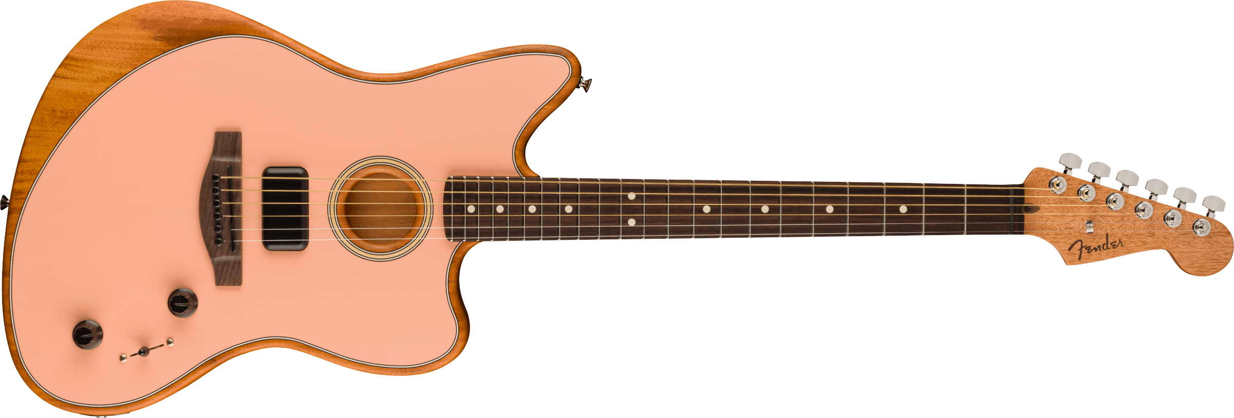 Fender® Acoustasonic® Player Jazzmaster®, Rosewood Fingerboard, Shell Pink