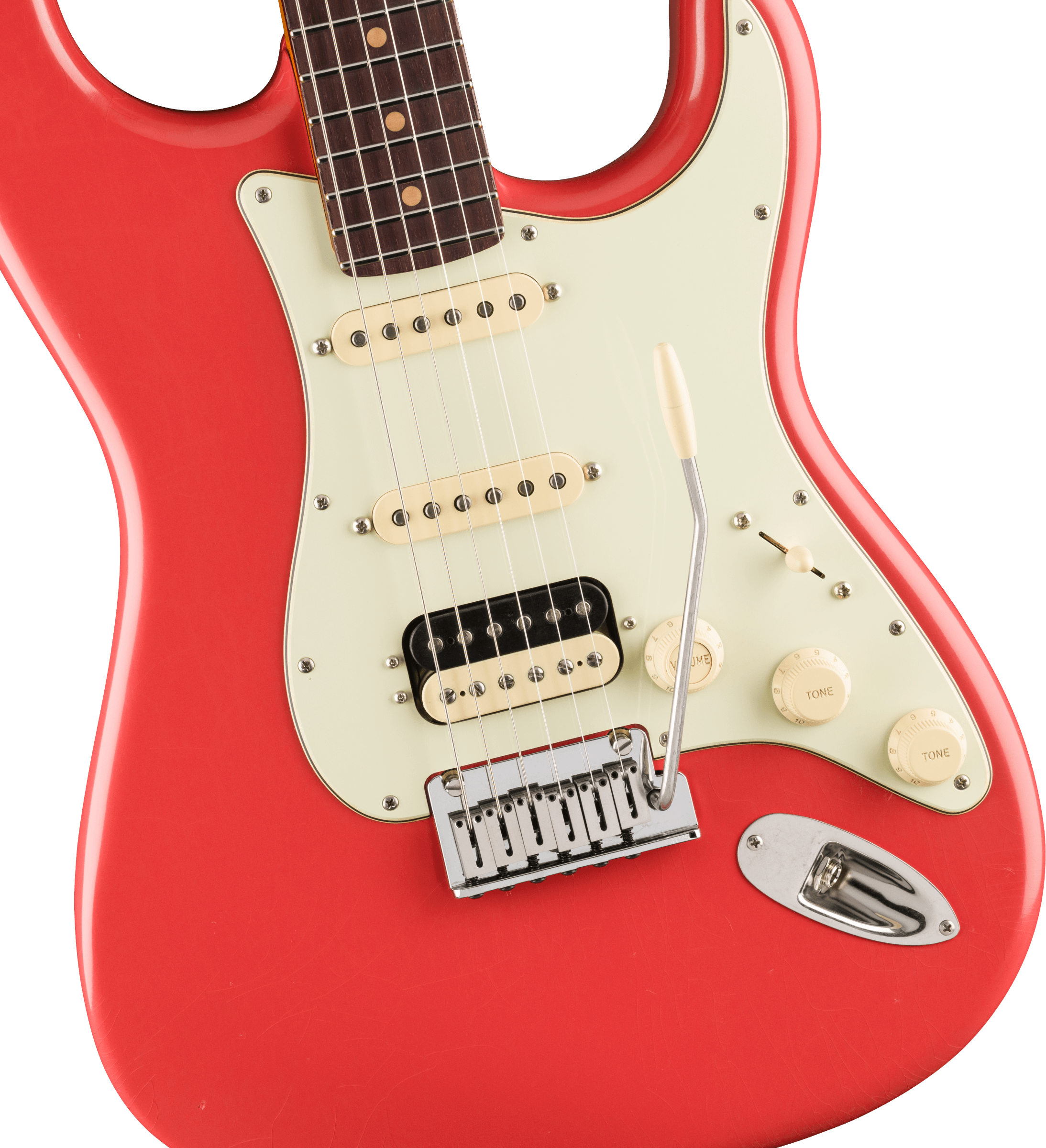 Fender® American Ultra Luxe Vintage '60s Stratocaster® HSS, Rosewood Fingerboard, Fiesta Red