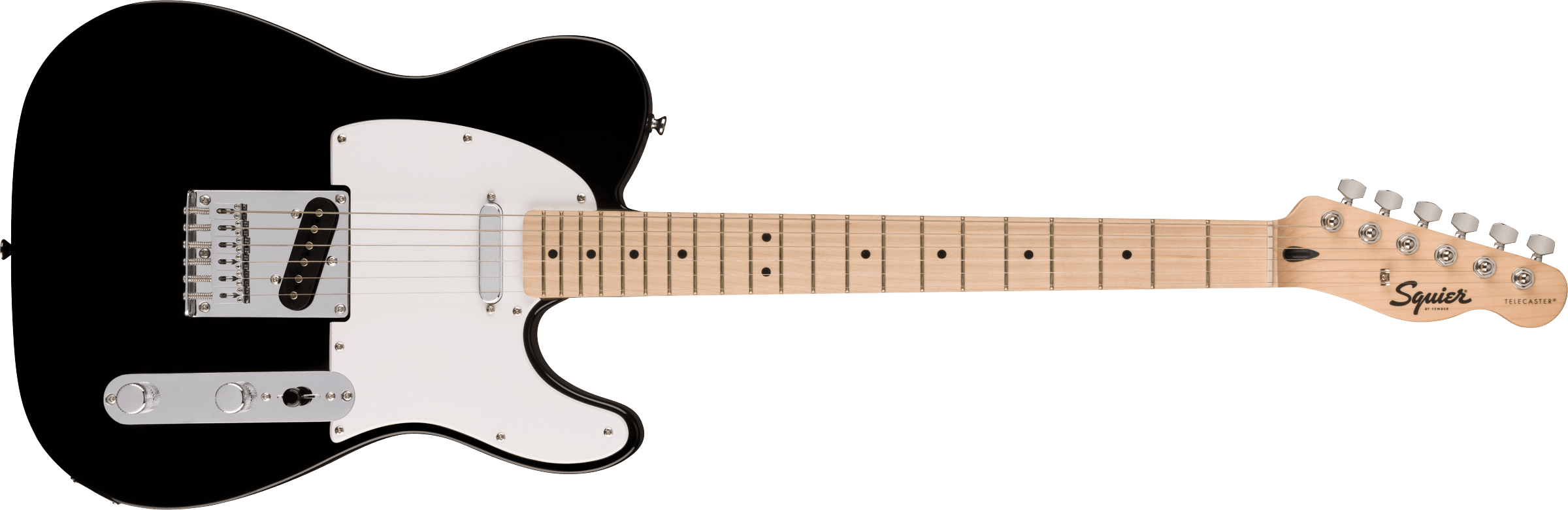 Squier® Sonic® Telecaster®, Maple Fingerboard, White Pickguard, Black