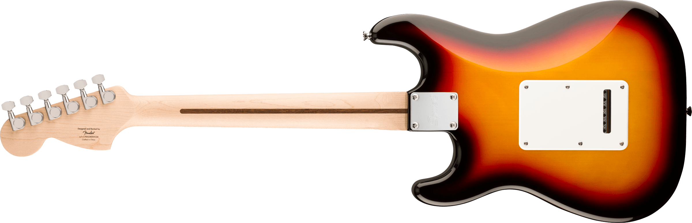 Squier® Affinity Series™ Stratocaster® Junior HSS, Laurel Fingerboard, White Pickguard, 3-Color Sunburst