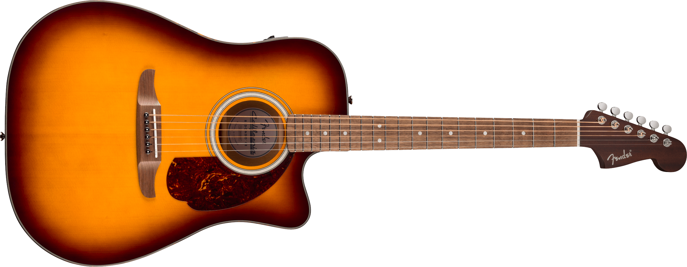 Fender® California Deluxe Redondo™ CE, Walnut Fingerboard, Honey Sunburst