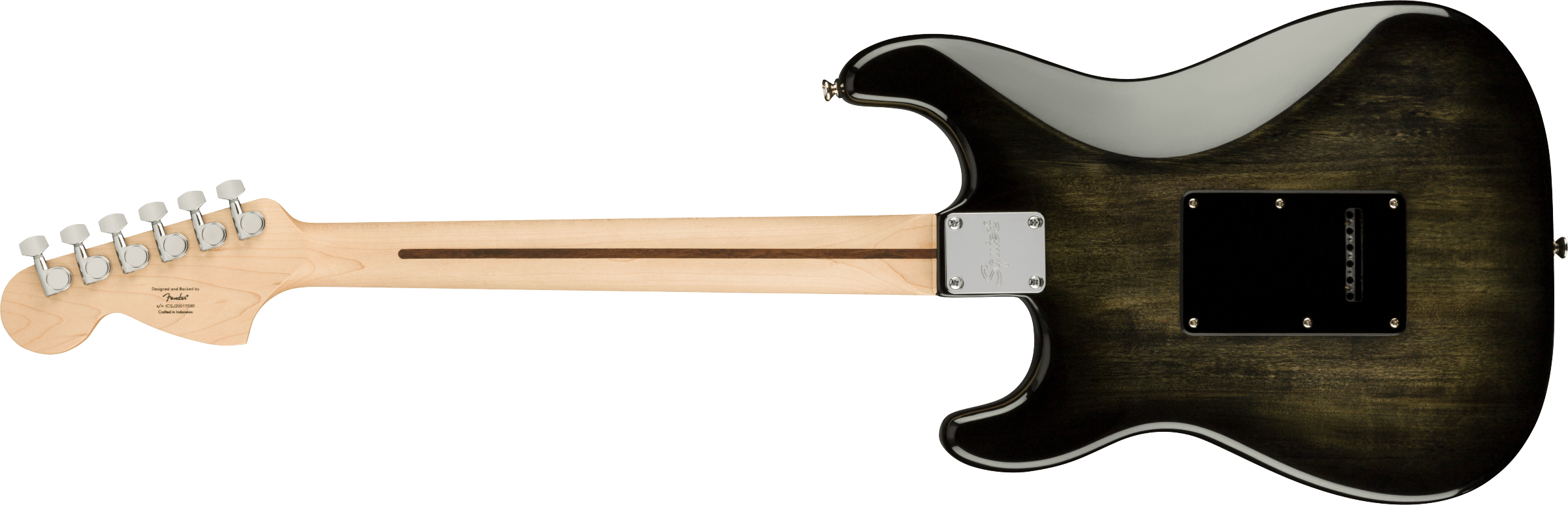 Squier® Affinity Series™ Stratocaster® FMT HSS, Maple Fingerboard, Black Pickguard, Black Burst