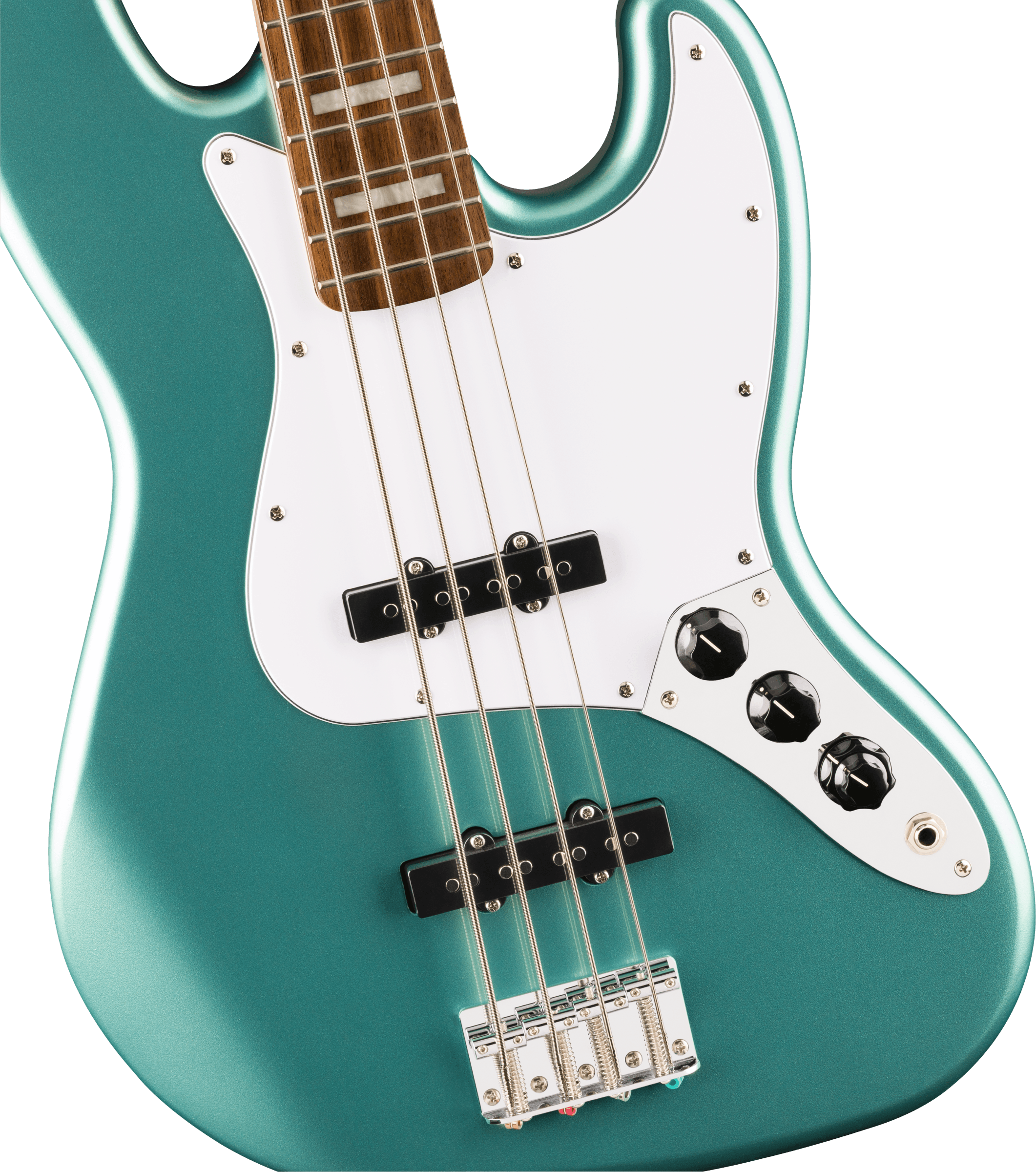 Squier® Affinity Series® Active Jazz Bass®, Laurel Fingerboard, White Pickguard, Mystic Sea Foam Green