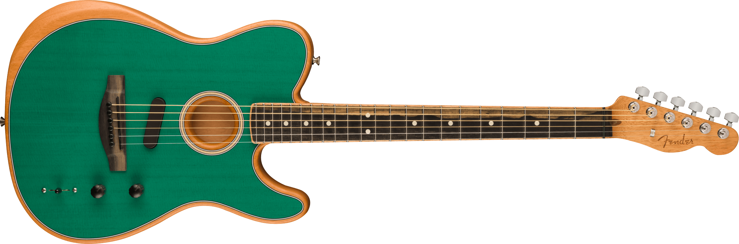 Fender® DE American Acoustasonic® Telecaster®, Channel-Bound Neck, Ebony Fingerboard, Aqua Teal
