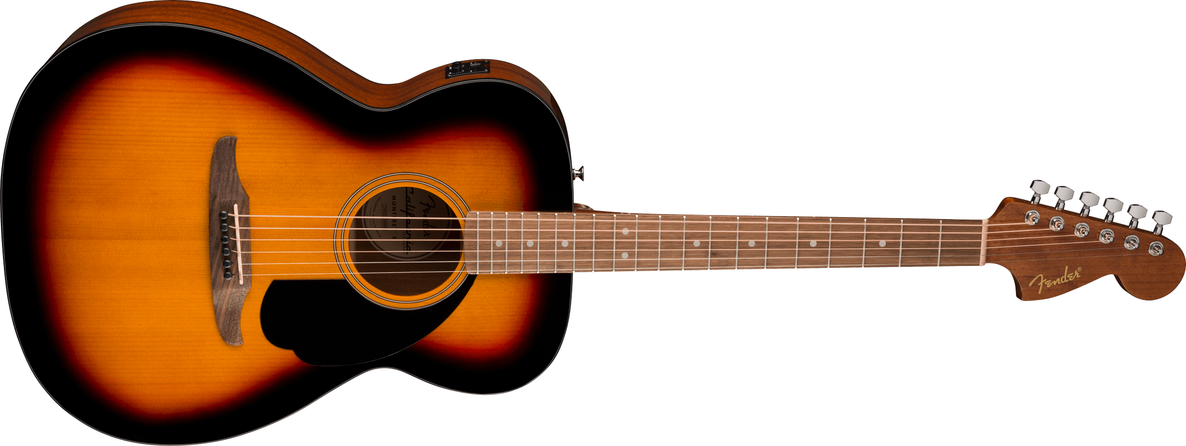Fender® California Standard Monterey™ E, Spruce Top, Black Pickguard, 3-Color Sunburst